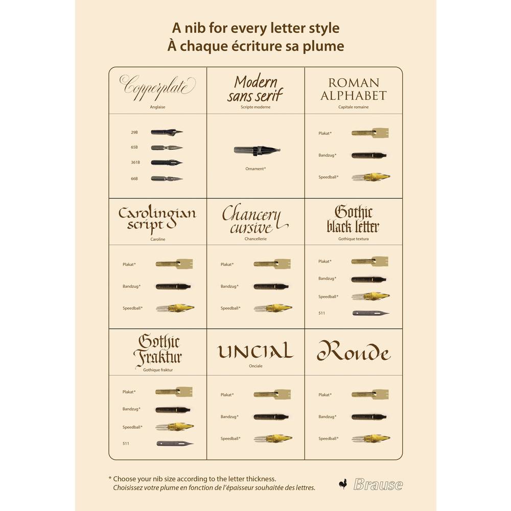 Brause Infoblatt Federn - Creme 4B