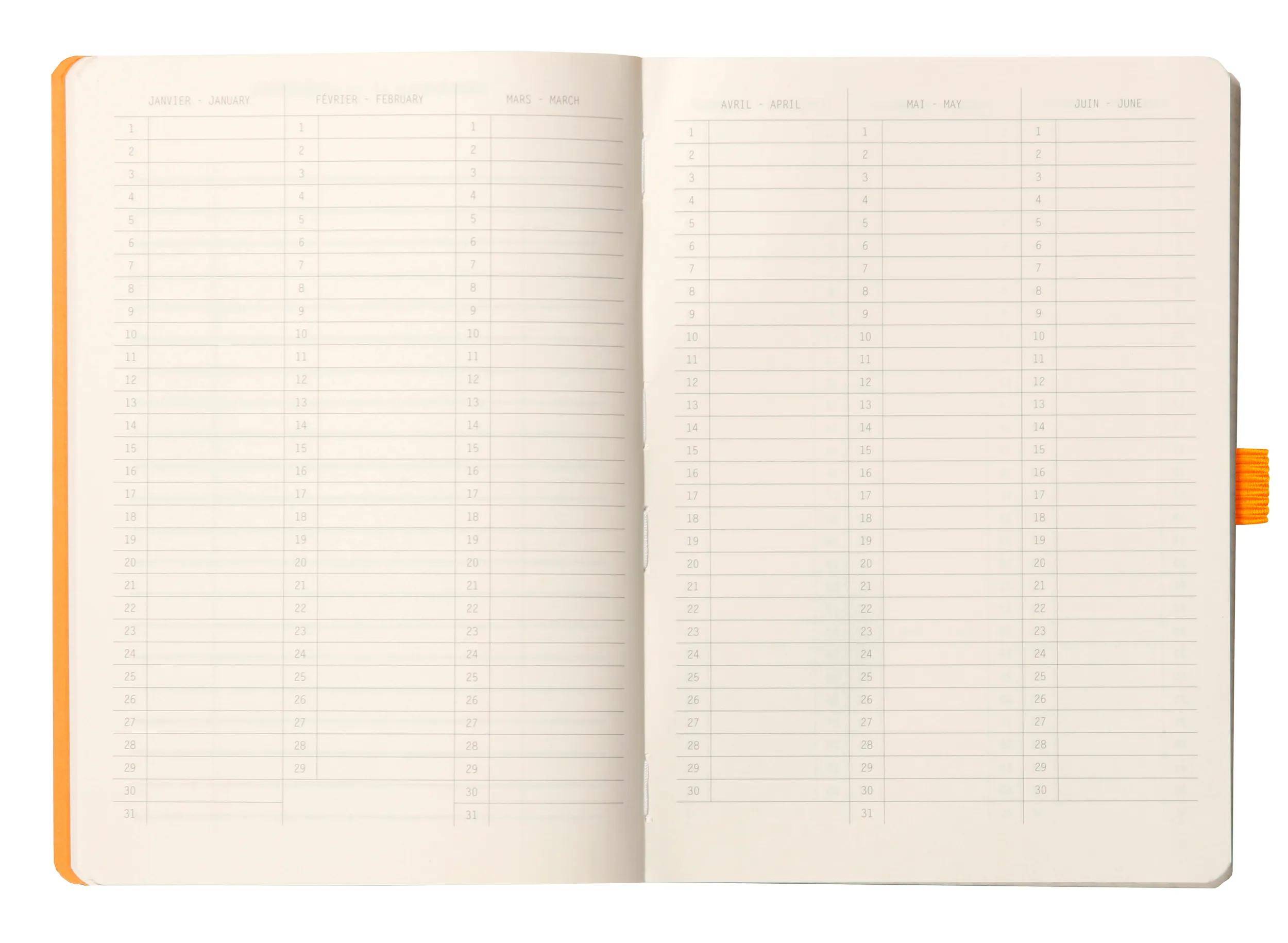 Rhodia Goalbook A5 flexiblem Einband, 120 Bl 90g, kariert Orange 117775C