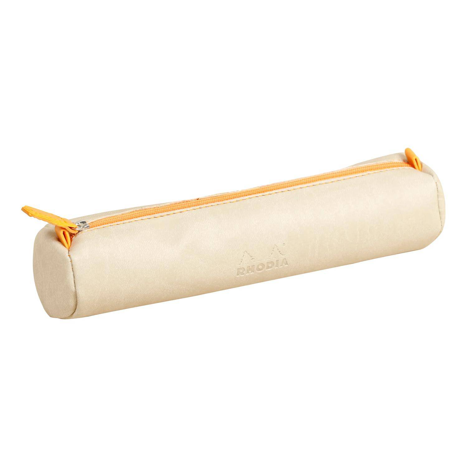 Rhodia Rhodiarama rundes Schlampermäppchen 21,5xØ5cm Kunstleder Beige 318895C