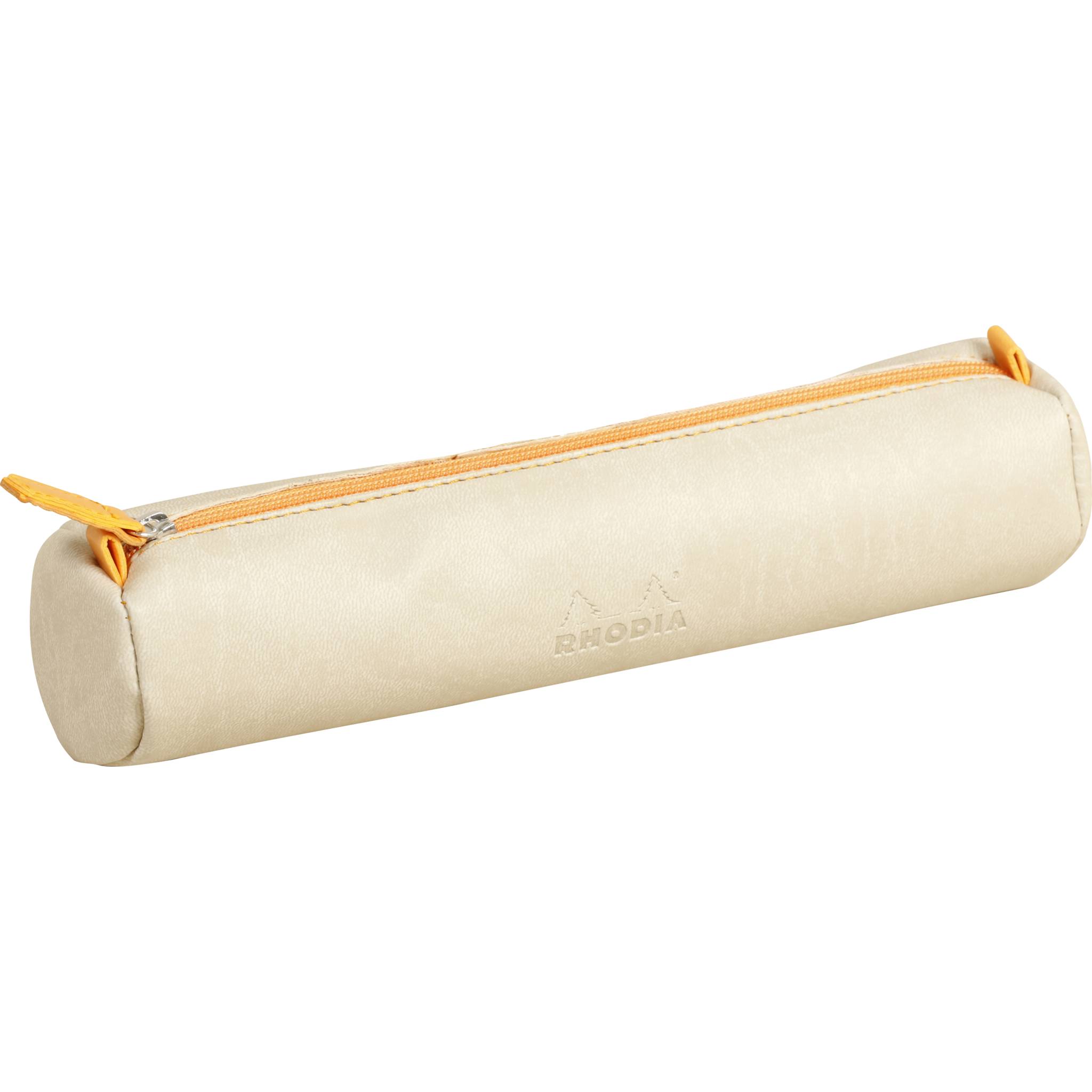 Rhodia Rhodiarama rundes Schlampermäppchen 21,5xØ5cm Kunstleder Beige 318895C