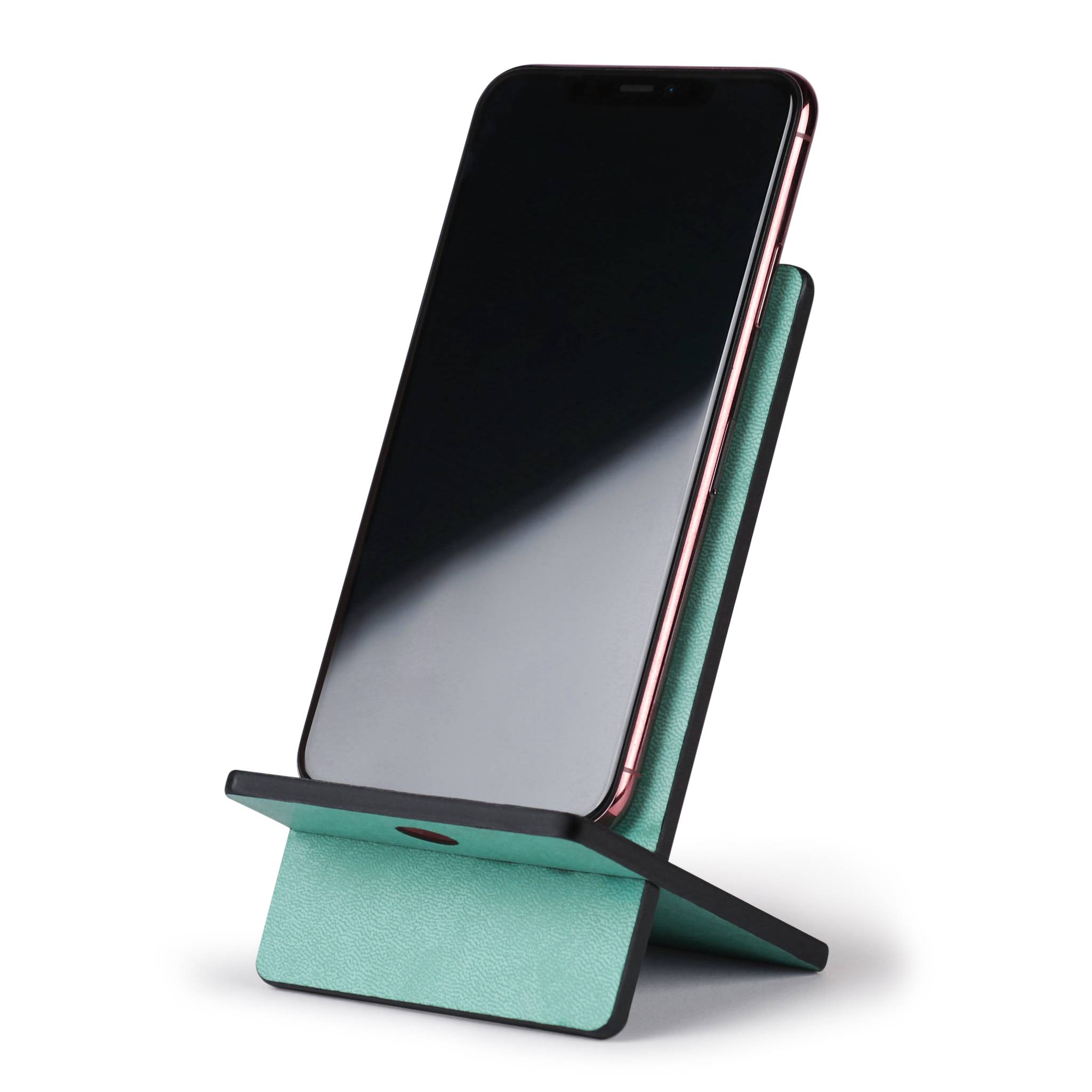 Rhodia Handyhalter italienischem Kunstleder 13x8x8,5 cm Wassergrün 194421C