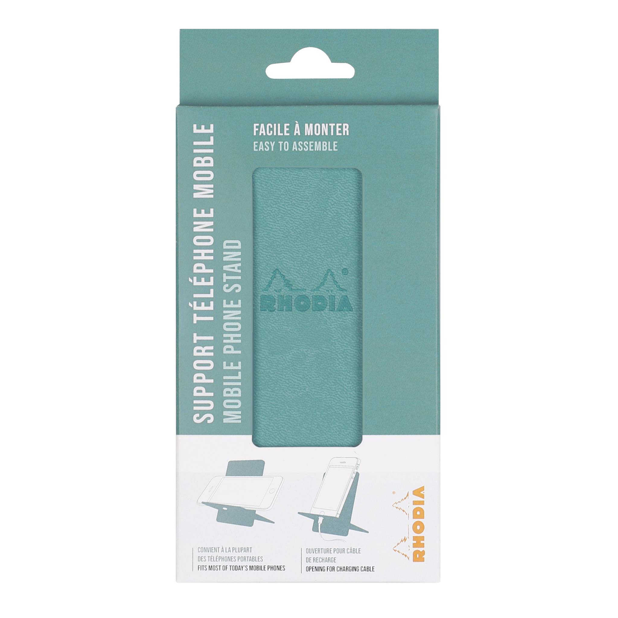 Rhodia Handyhalter italienischem Kunstleder 13x8x8,5 cm Wassergrün 194421C