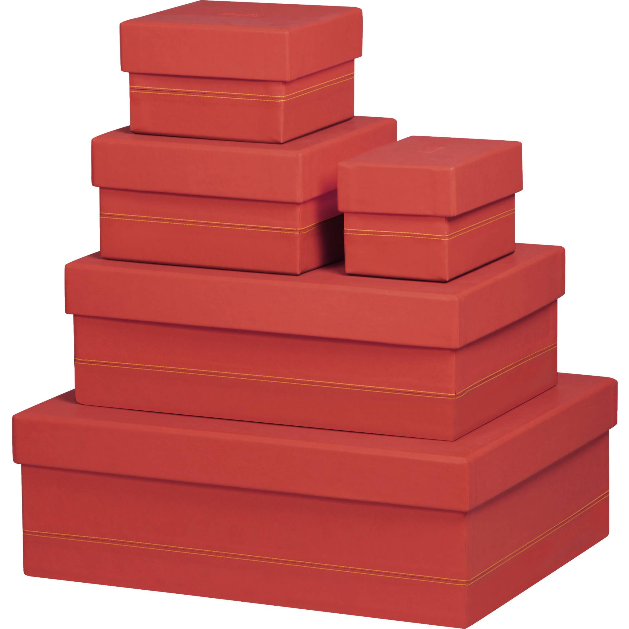 Rhodia Set mit 5 Boxen aus Kunstleder 44x34x16cm - Koralle 194559C