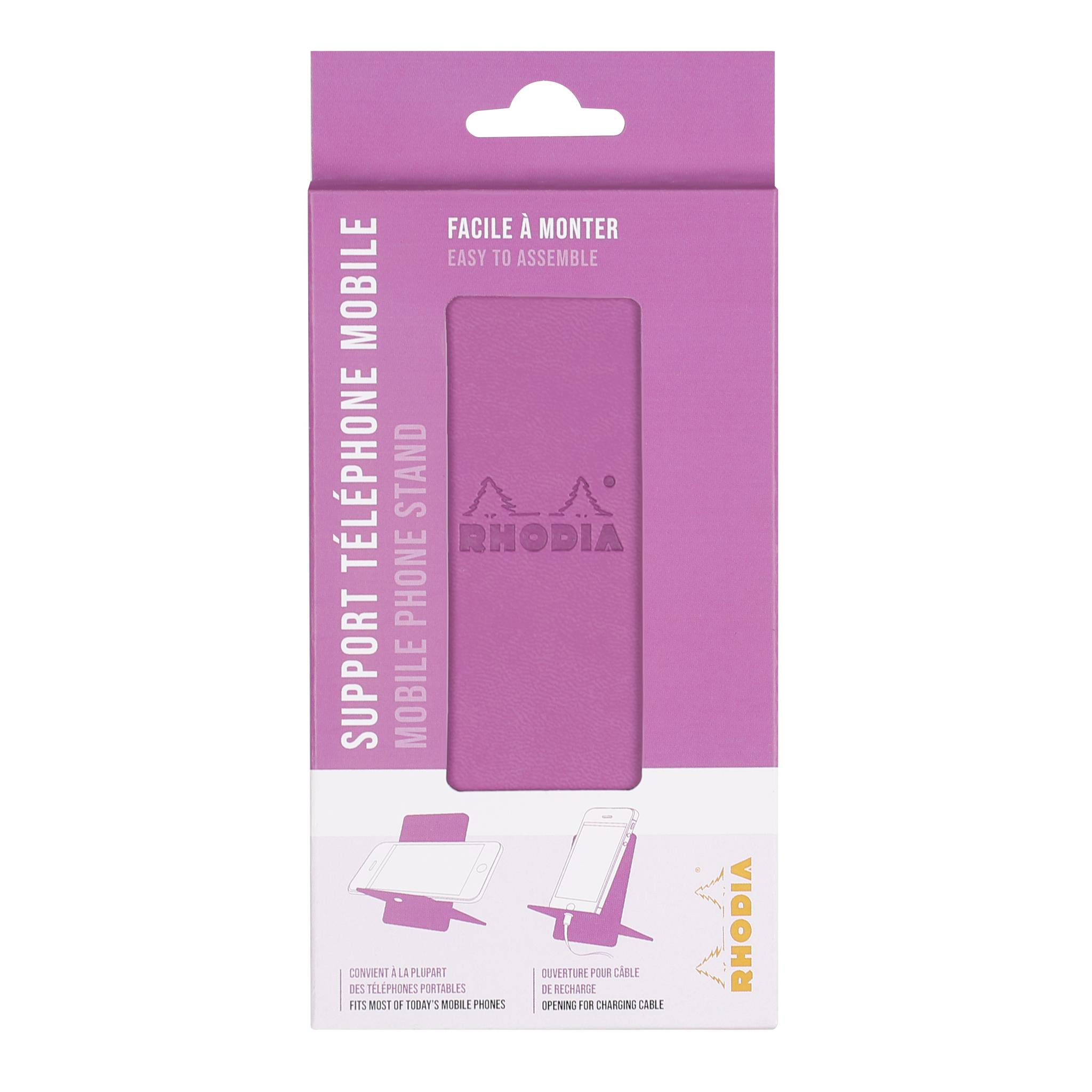 Rhodia Handyhalter italienischem Kunstleder 13x8x8,5 cm Flieder 194427C