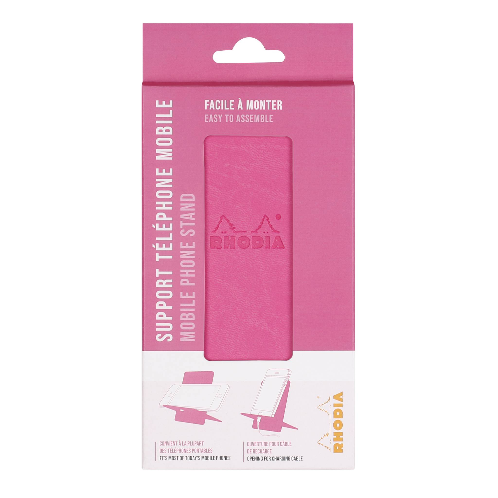 Rhodia Handyhalter italienischem Kunstleder 13x8x8,5 cm Fuchsia 194428C