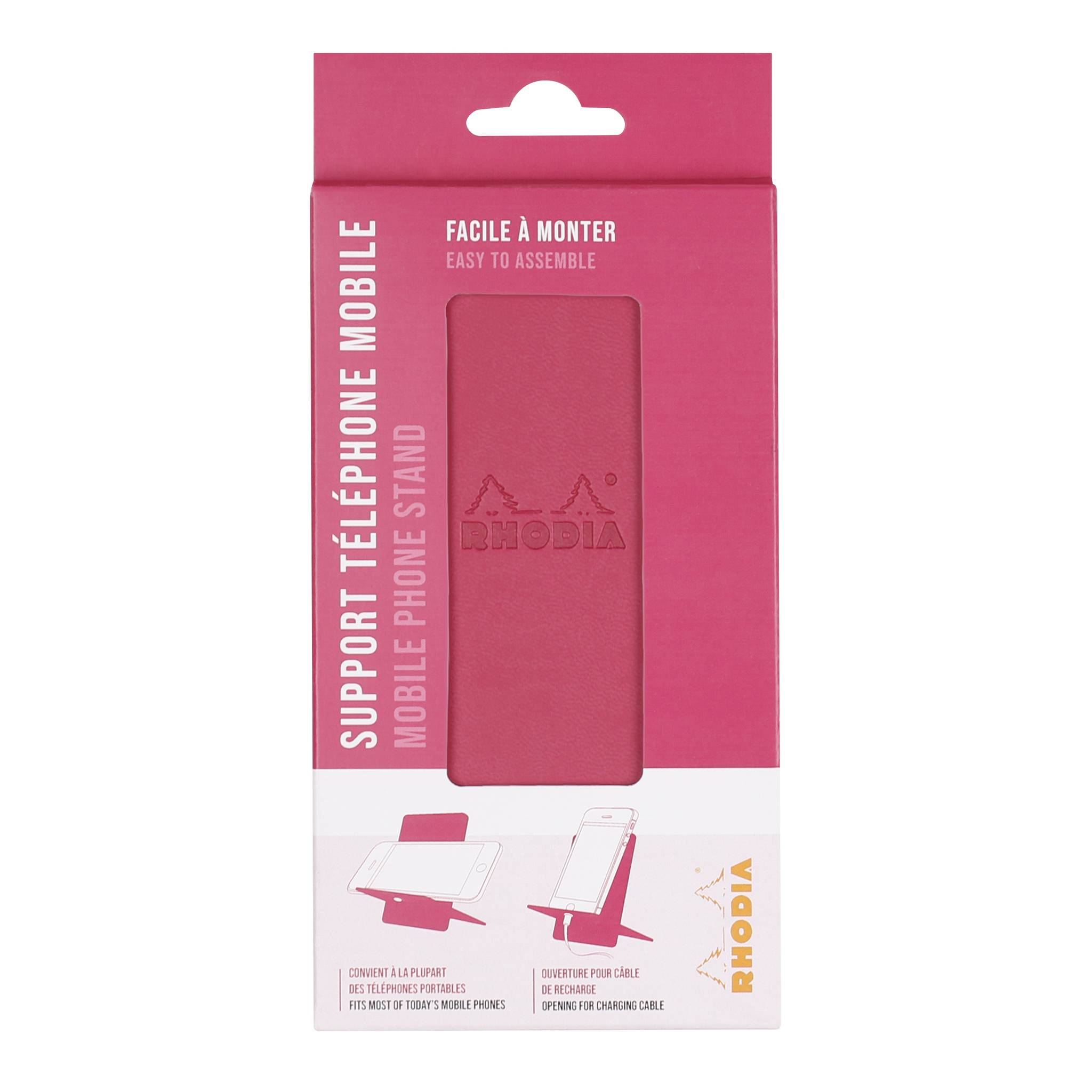 Rhodia Handyhalter italienischem Kunstleder 13x8x8,5 cm Himbeer 194429C