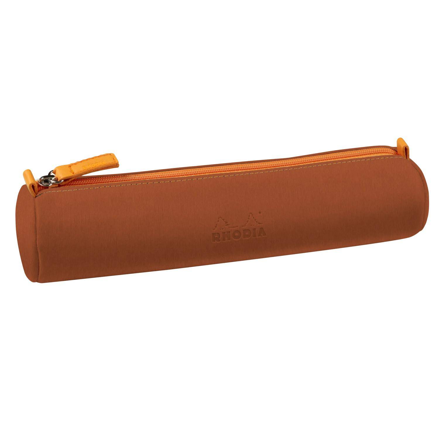 Rhodia rundes Schlampermäppchen IT Kunstleder, 5x21,5 cm Kupfer 319044C
