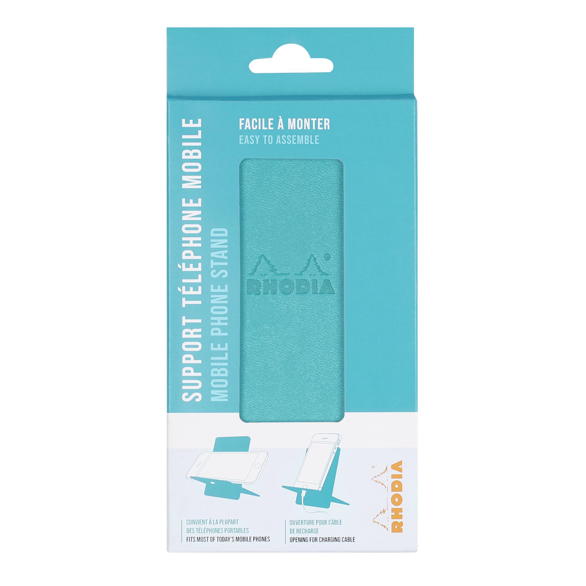 Rhodia Handyhalter italienischem Kunstleder 13x8x8,5 cm Türkis 194422C