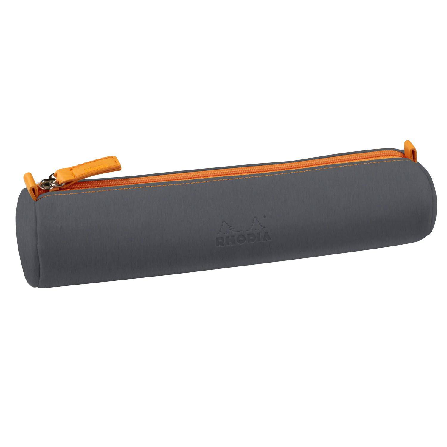 Rhodia rundes Schlampermäppchen IT Kunstleder, 5x21,5 cm Titan 319046C