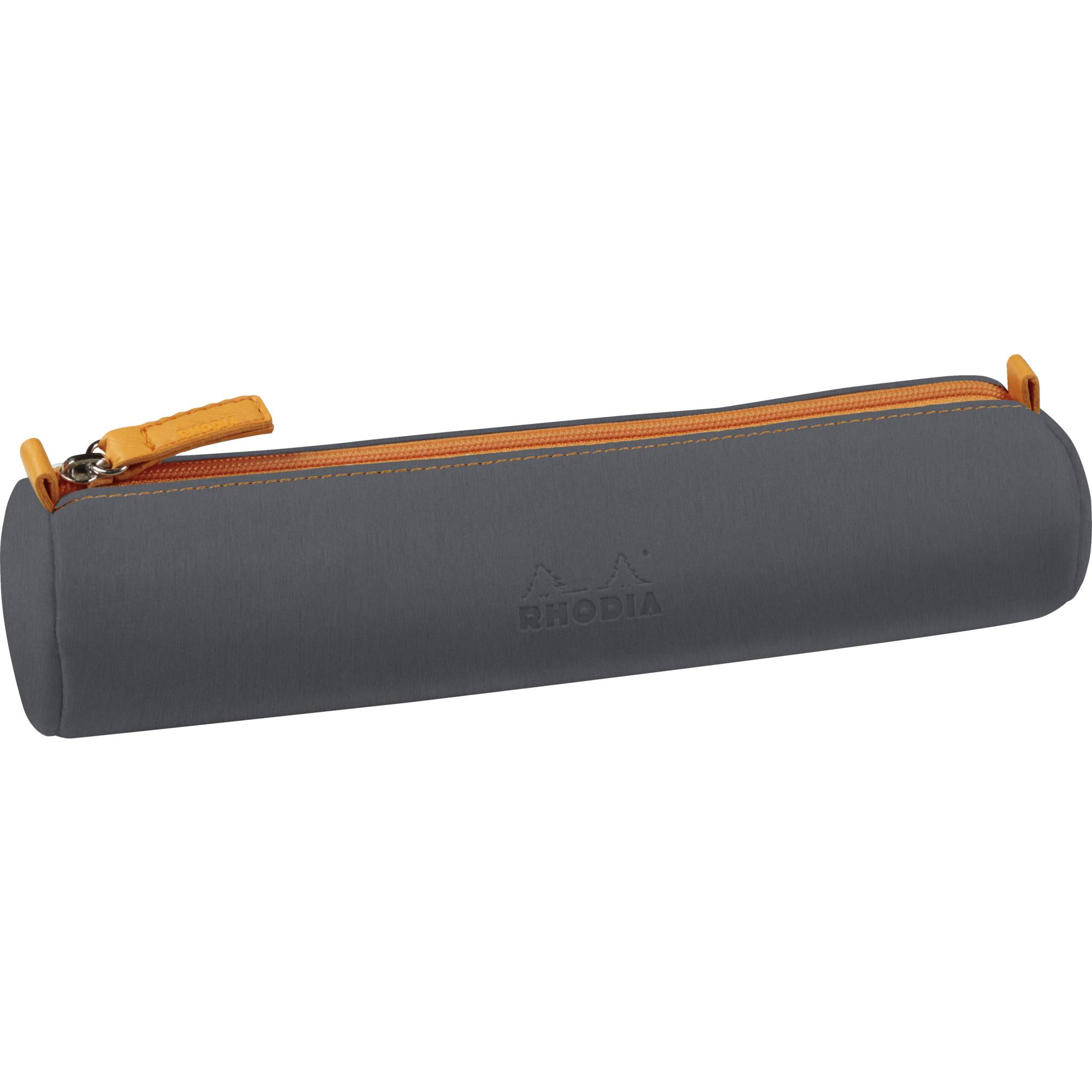 Rhodia rundes Schlampermäppchen IT Kunstleder, 5x21,5 cm Titan 319046C