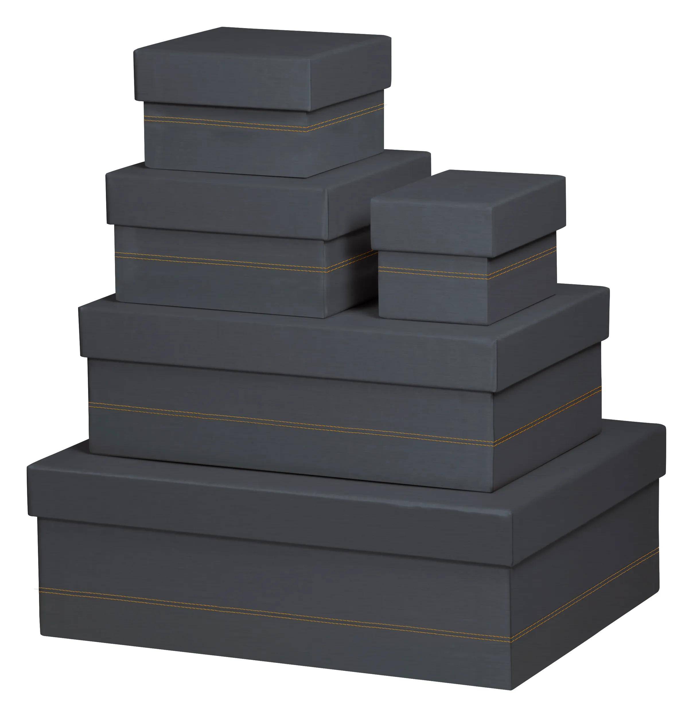 Rhodia Set mit 5 Boxen aus Kunstleder 44x34x16cm - Titan 194556C