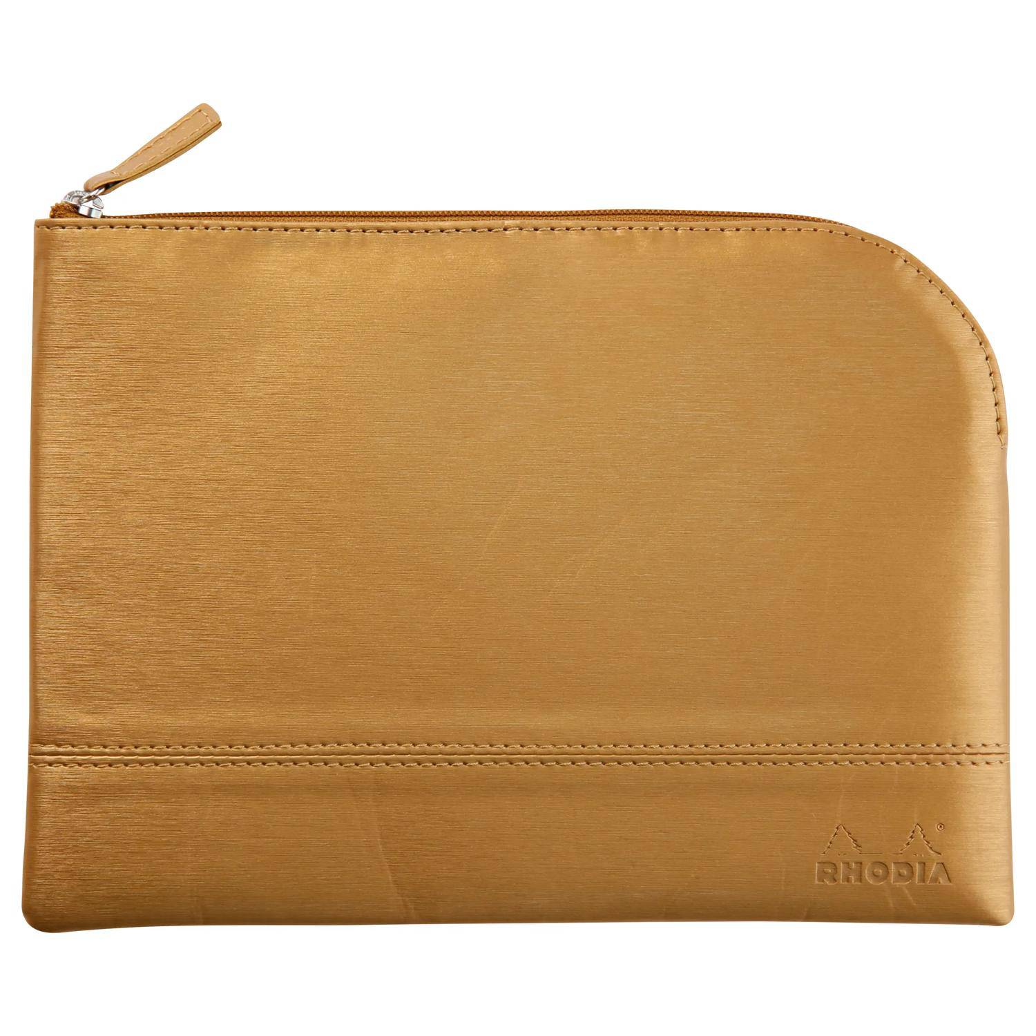 Rhodia Rhodiarama Etui aus Kunstleder mit Reißverschluss, 16x22 cm Gold 116617C
