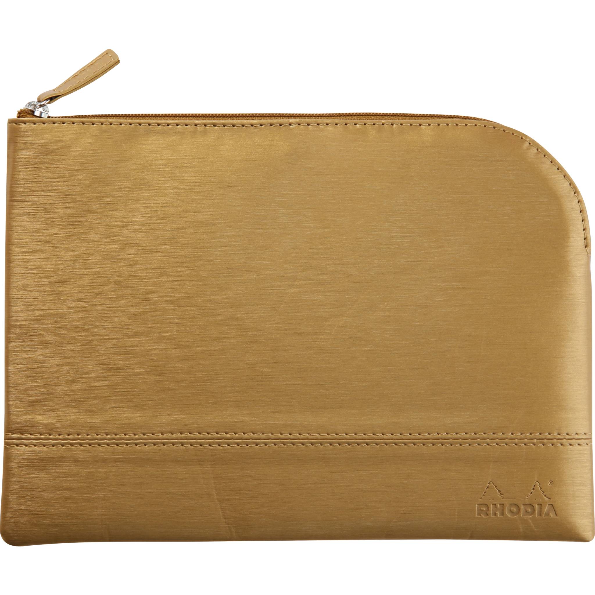 Rhodia Rhodiarama Etui aus Kunstleder mit Reißverschluss, 16x22 cm Gold 116617C