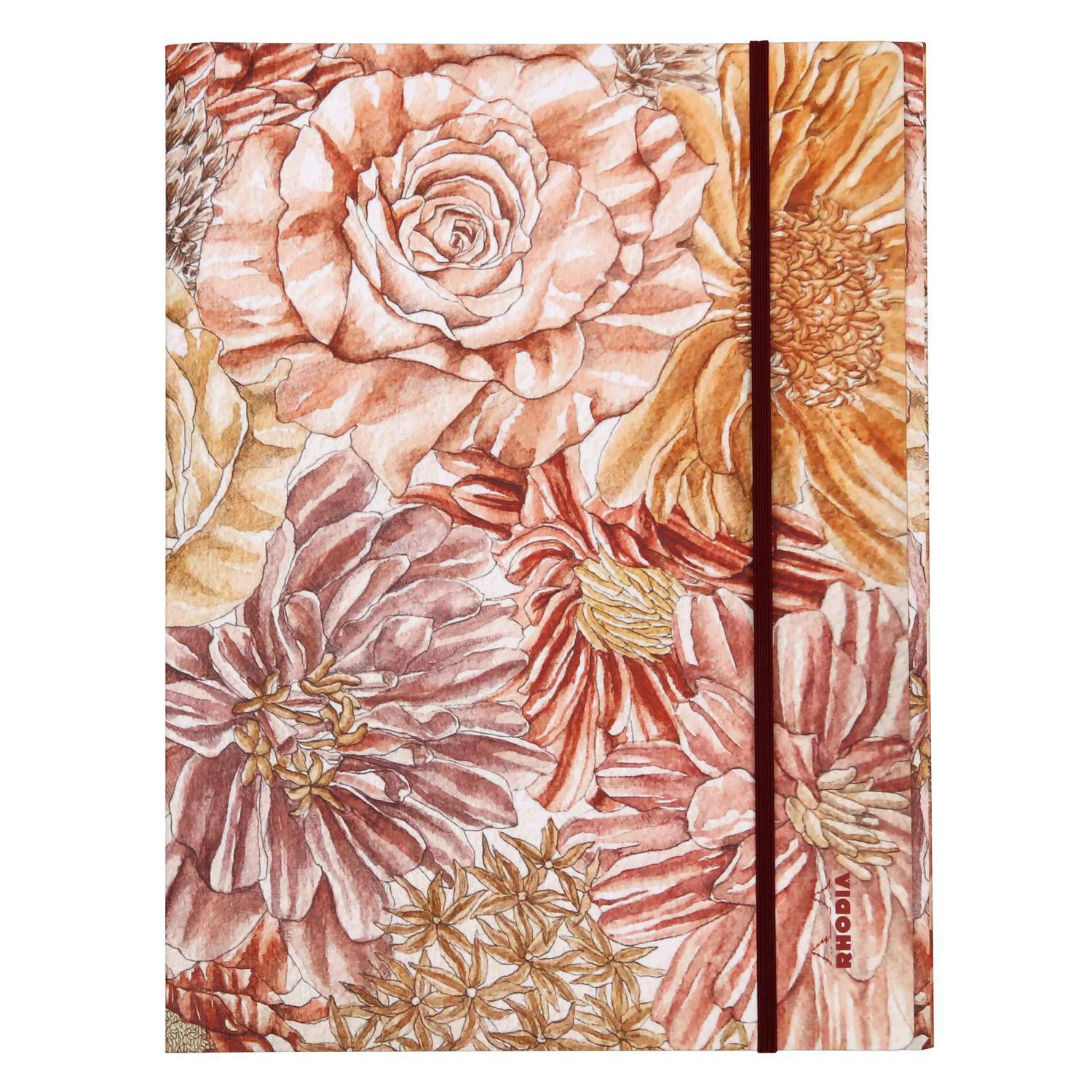 Rhodia Sammelmappe mit Gummizug 24x32 cm Soft Touch - Blumen 120026C