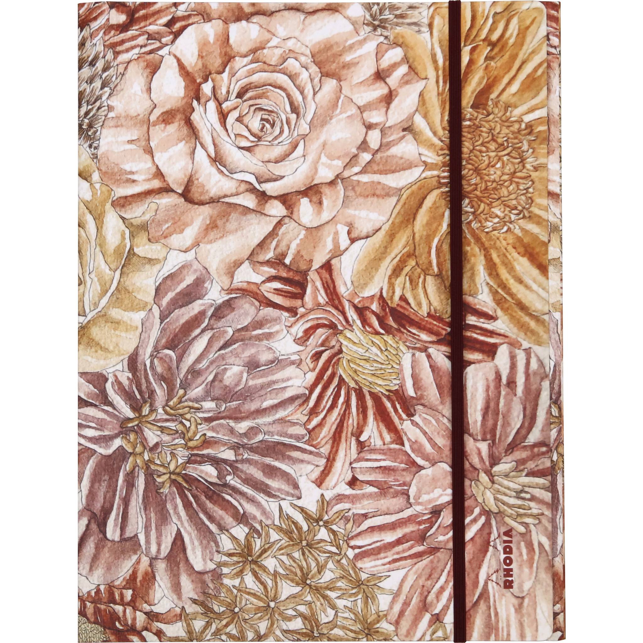 Rhodia Sammelmappe mit Gummizug 24x32 cm Soft Touch - Blumen 120026C