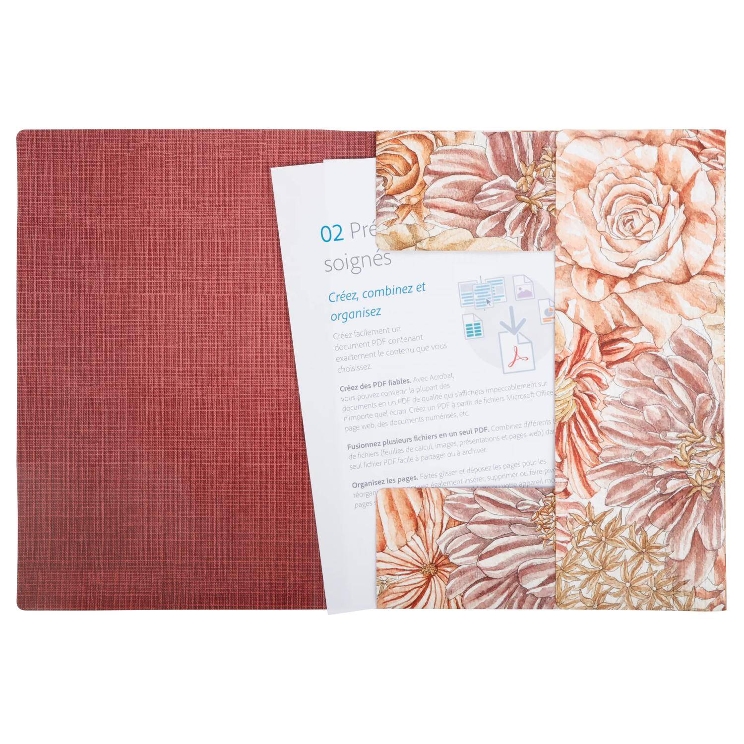Rhodia Sammelmappe mit Gummizug 24x32 cm Soft Touch - Blumen 120026C