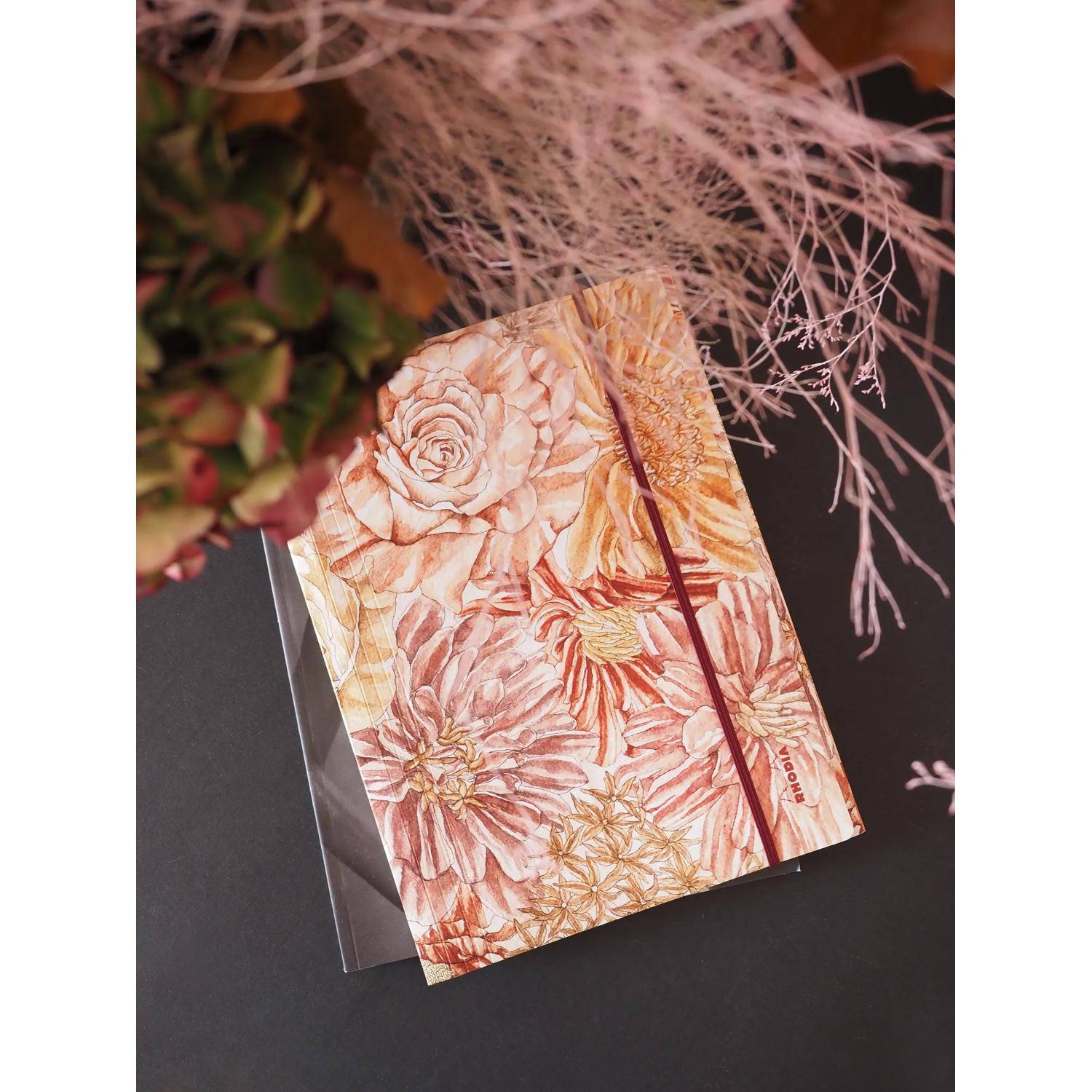Rhodia Sammelmappe mit Gummizug 24x32 cm Soft Touch - Blumen 120026C
