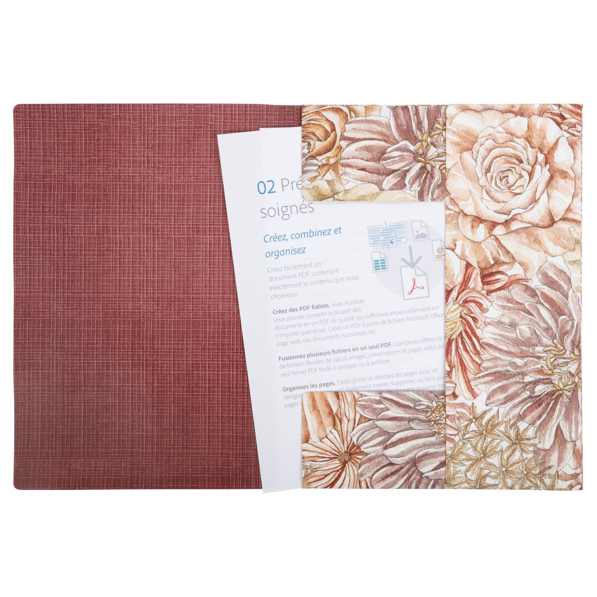 Rhodia Sammelmappe mit Gummizug 24x32 cm Soft Touch - Blumen 120026C