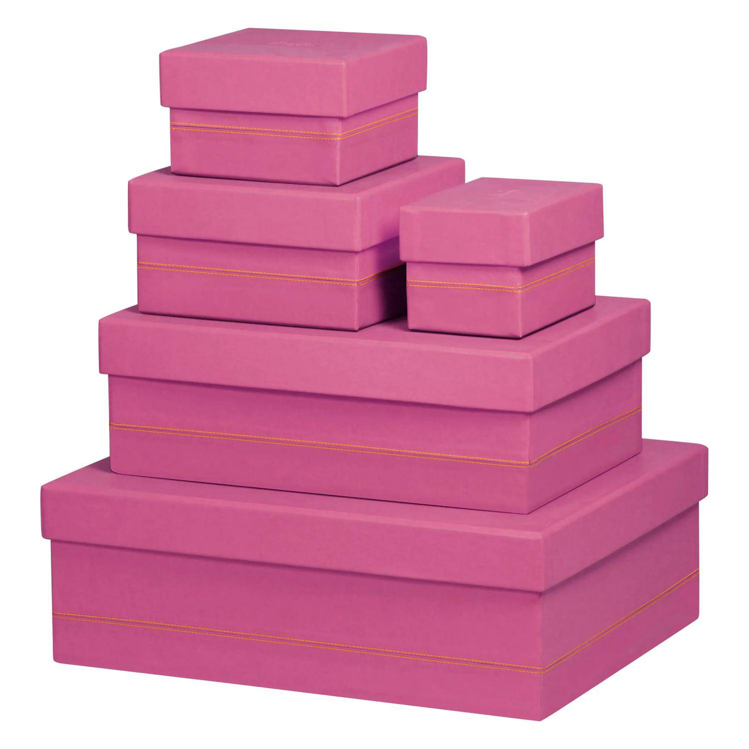 Rhodia Set mit 5 Boxen aus Kunstleder 44x34x16cm - Fuchsia 194558C