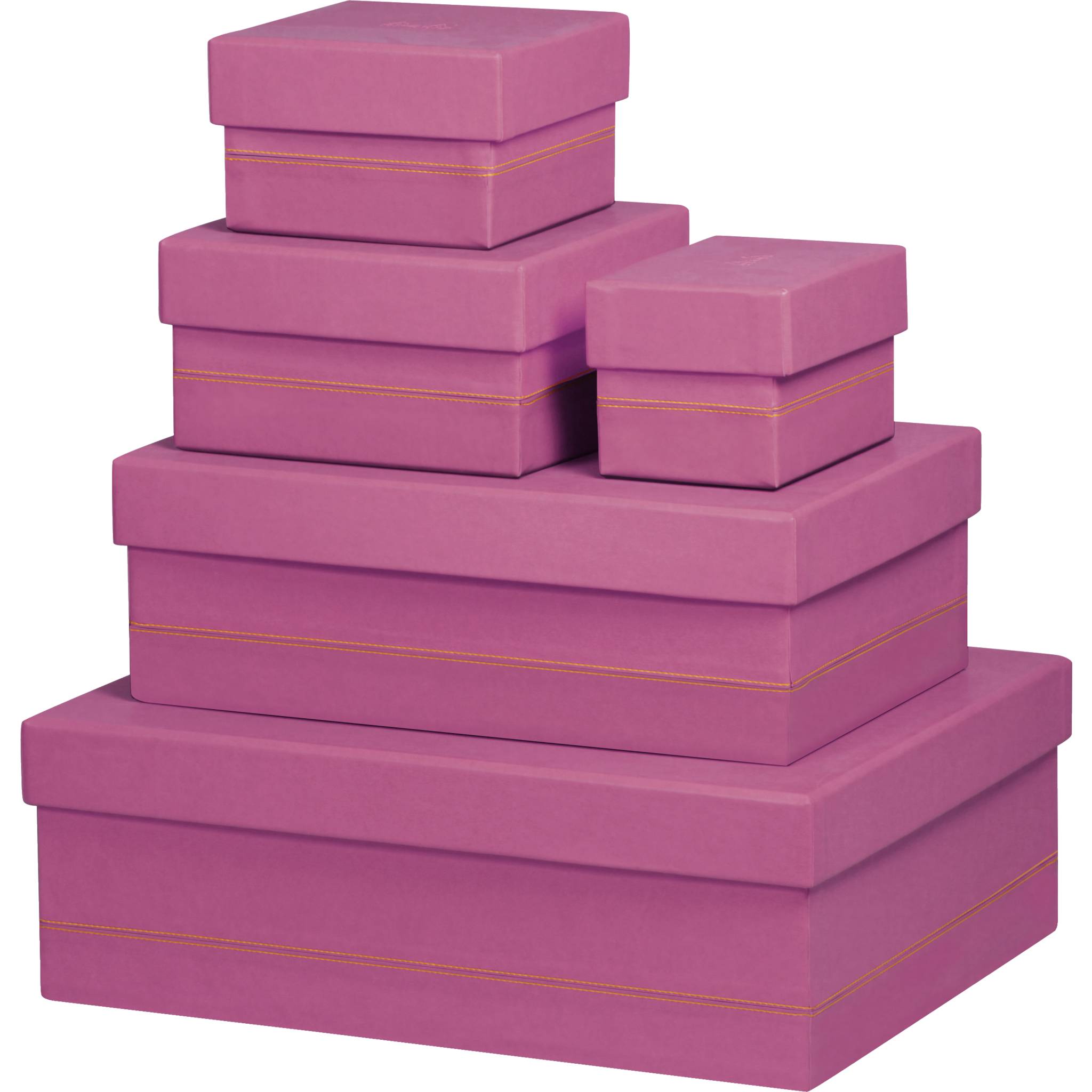Rhodia Set mit 5 Boxen aus Kunstleder 44x34x16cm - Fuchsia 194558C
