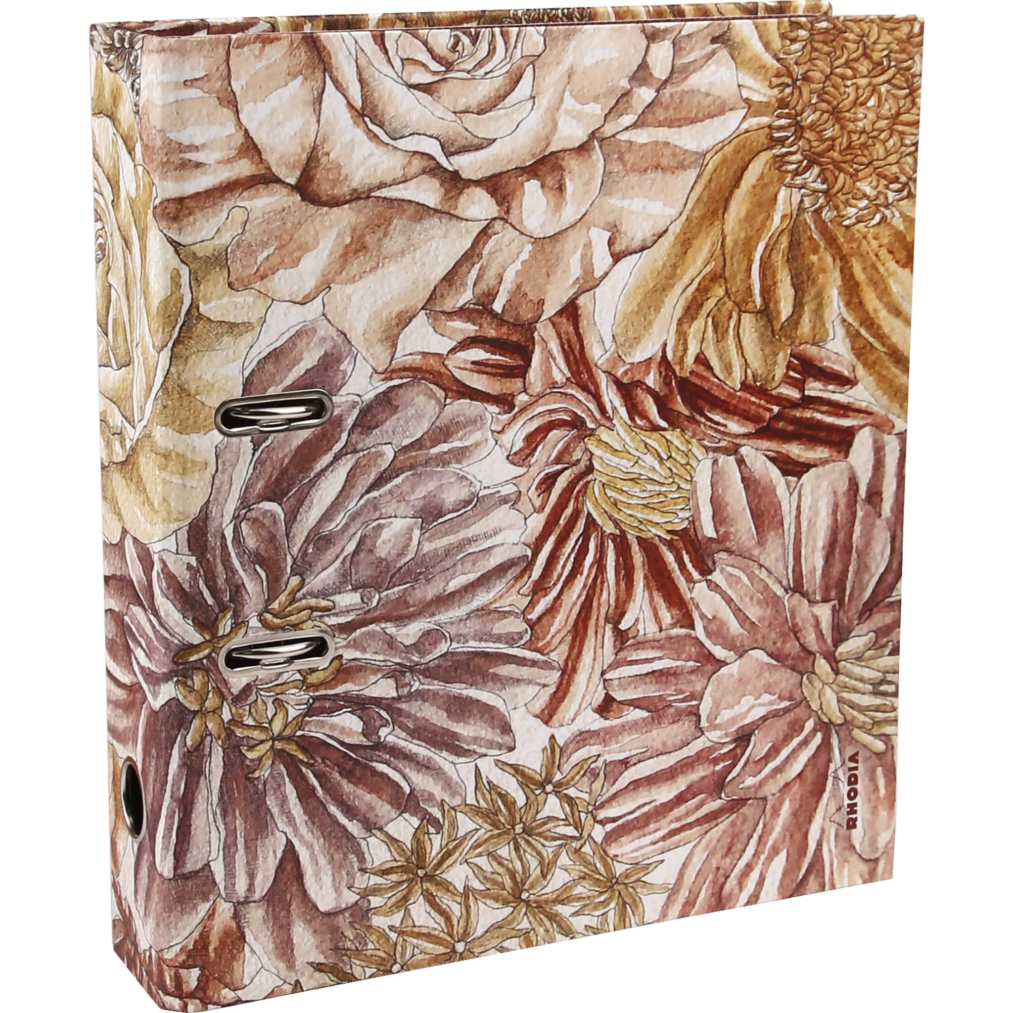 Rhodia Kollektion Orange Botanik Ordner A4 Rückenbreite 7 cm - Blumen 120025C