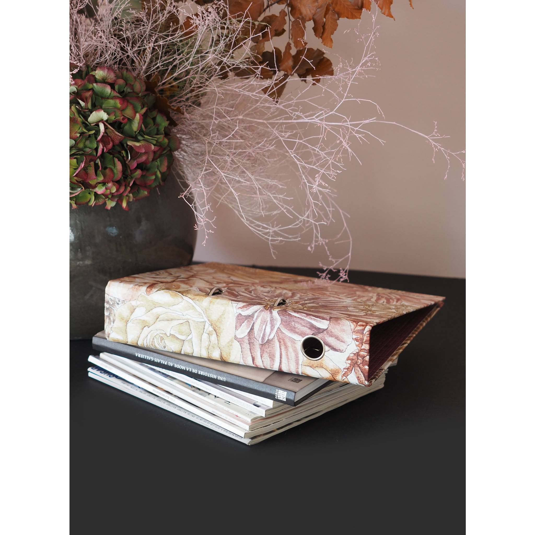 Rhodia Kollektion Orange Botanik Ordner A4 Rückenbreite 7 cm - Blumen 120025C