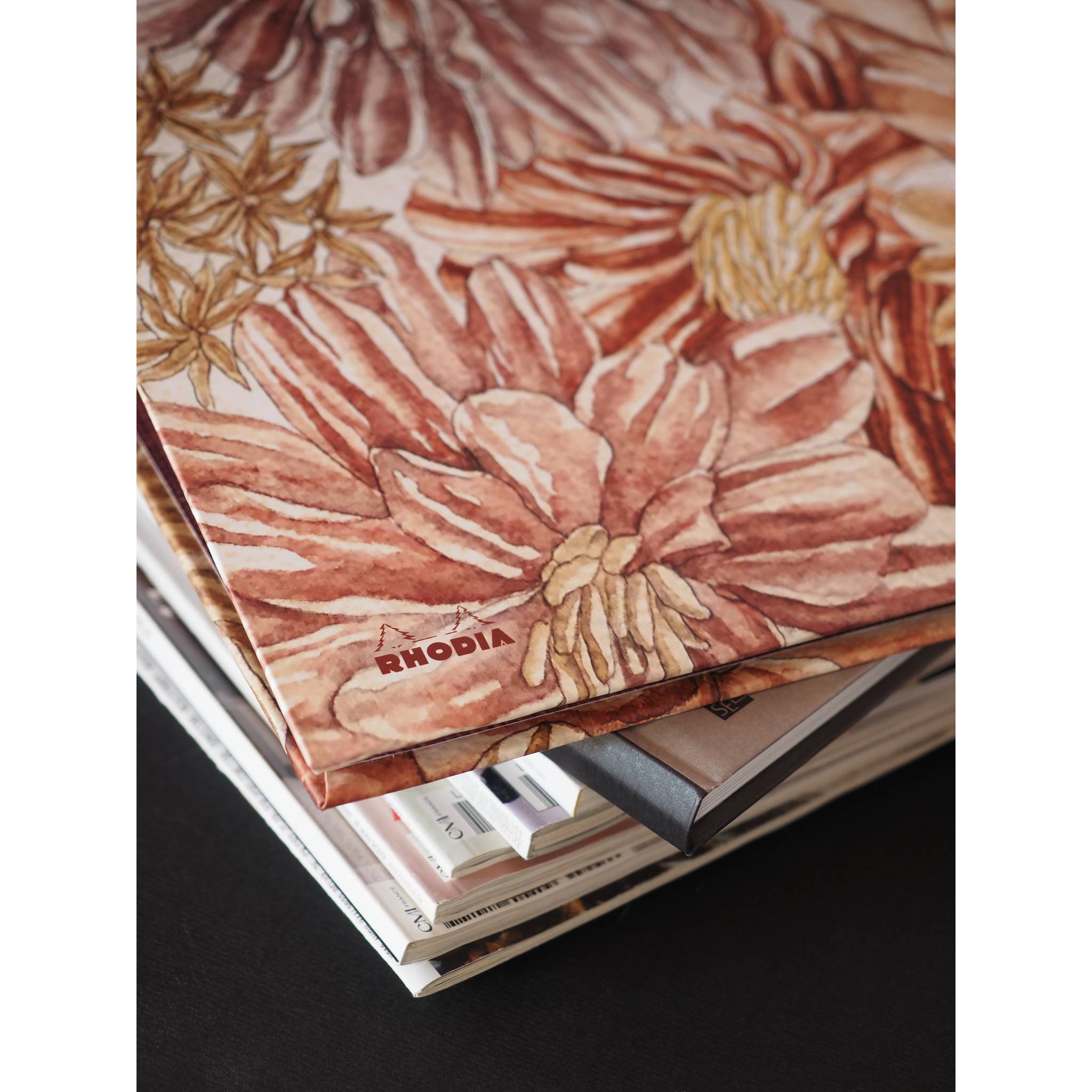 Rhodia Kollektion Orange Botanik Ordner A4 Rückenbreite 7 cm - Blumen 120025C