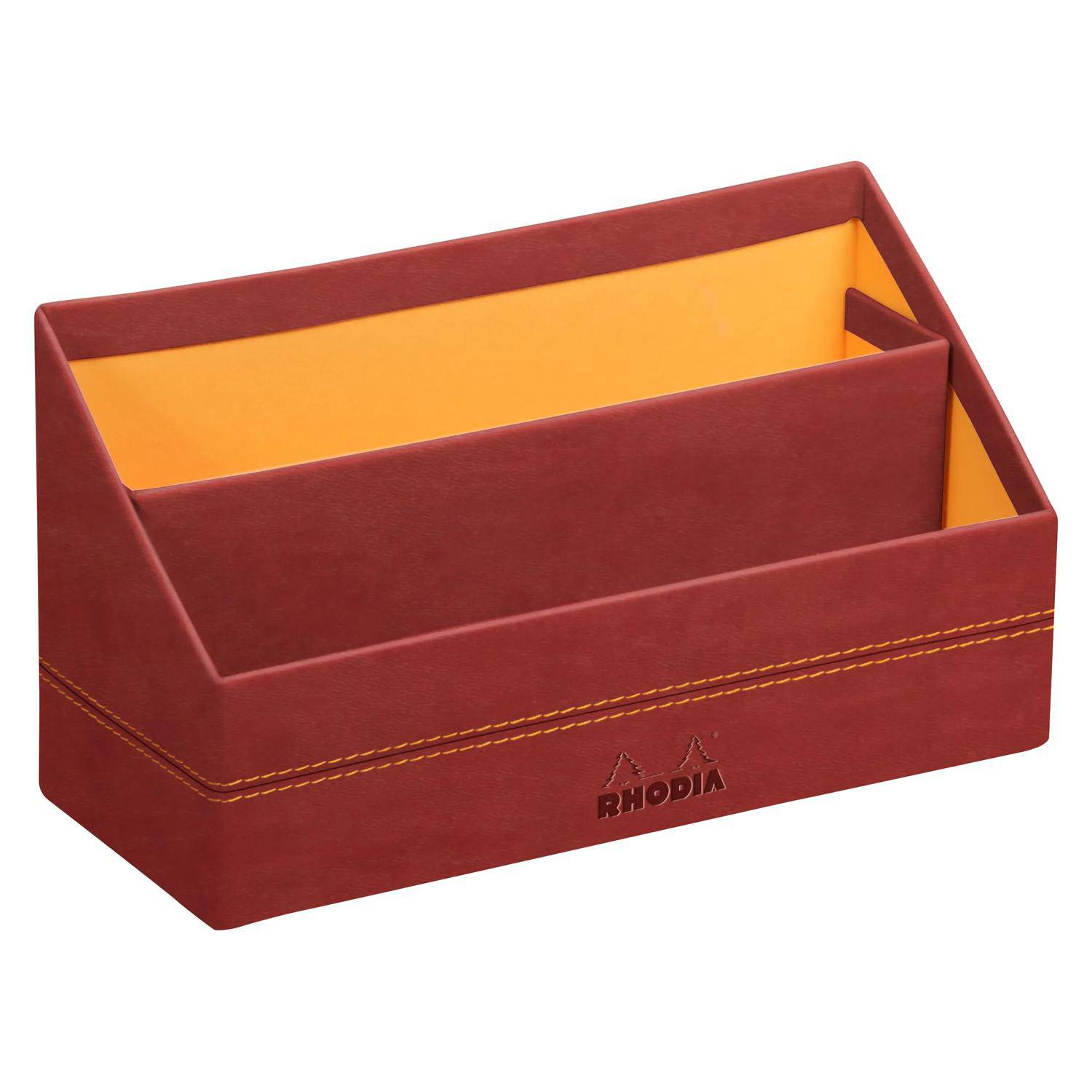 Rhodia Rhodiarama Briefständer aus Kunstleder, 25x10x14 cm - Nacarat 194604C
