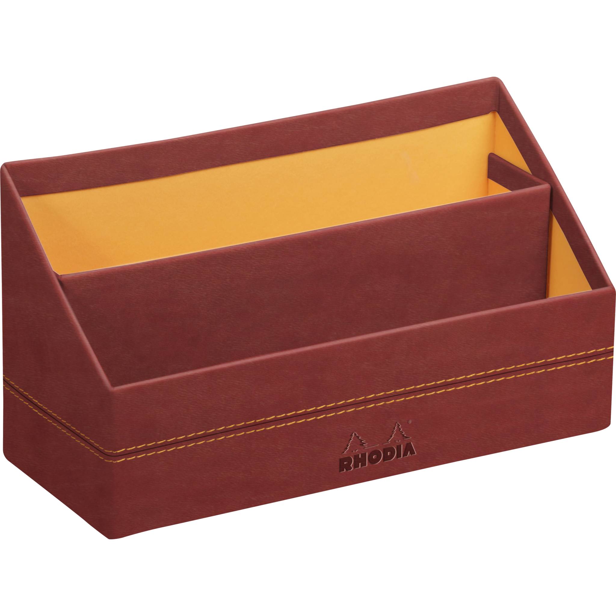 Rhodia Rhodiarama Briefständer aus Kunstleder, 25x10x14 cm - Nacarat 194604C