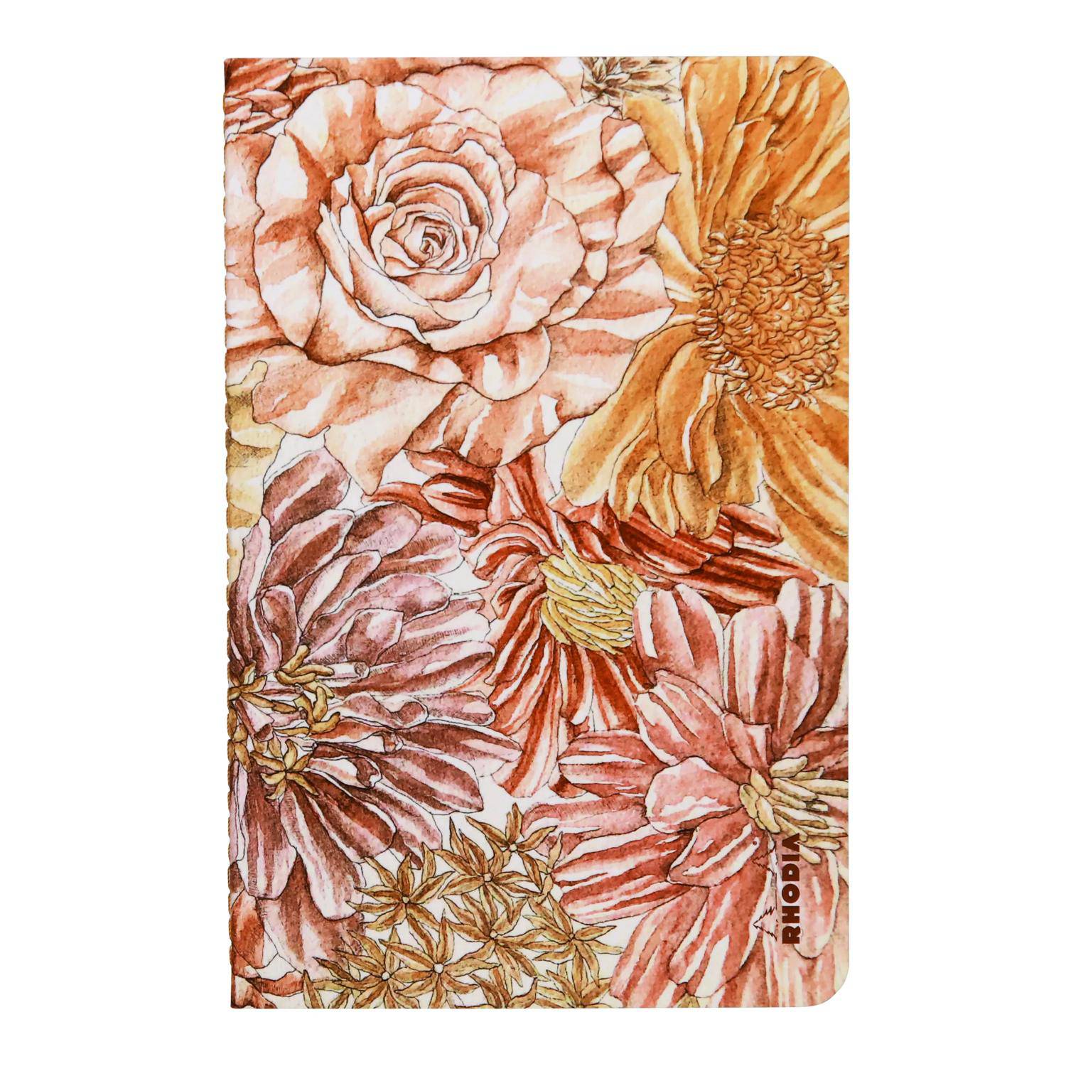 Rhodia Notizheft 11x17 cm 32 Blatt liniert elfenbein 90g - Blumen 120029C