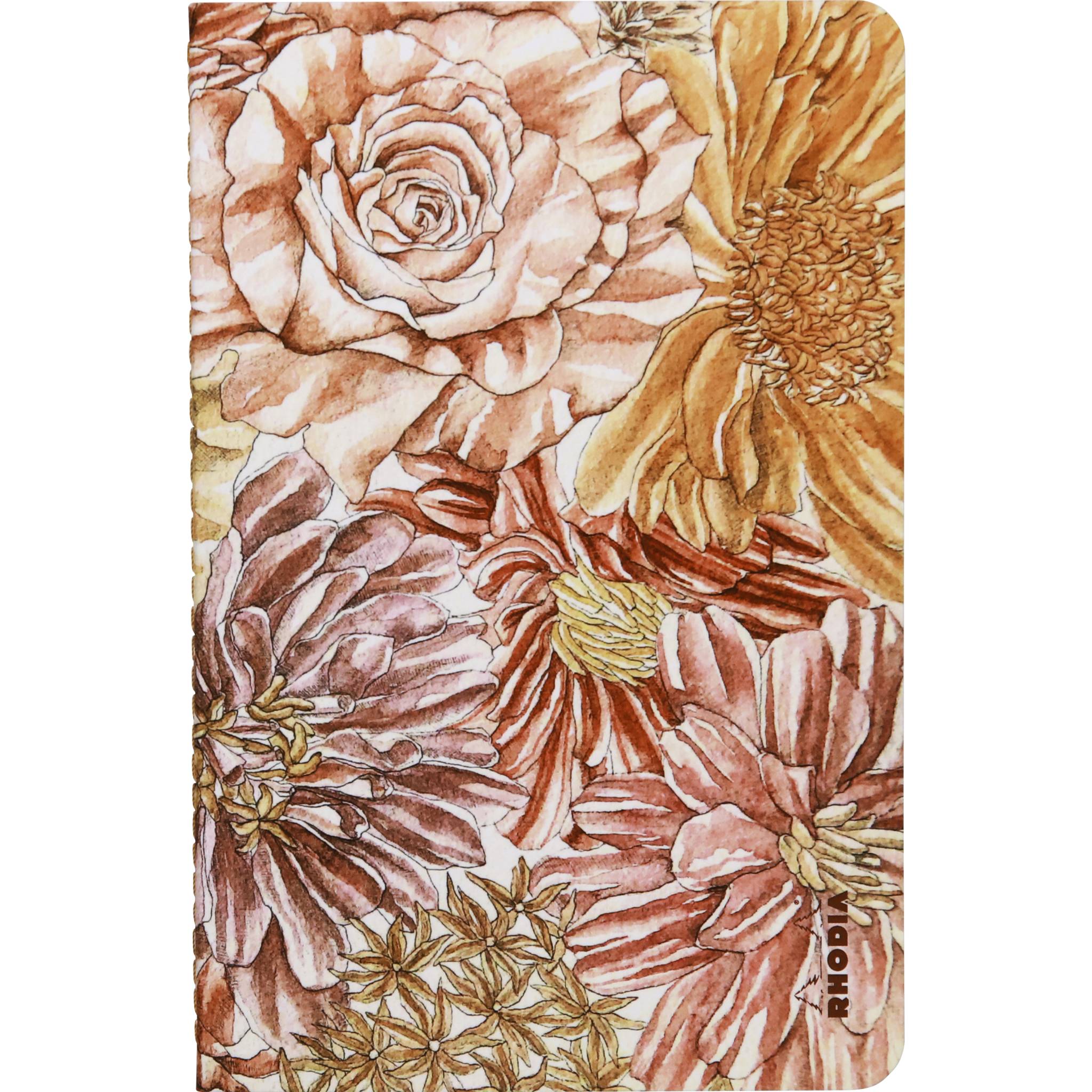 Rhodia Notizheft 11x17 cm 32 Blatt liniert elfenbein 90g - Blumen 120029C