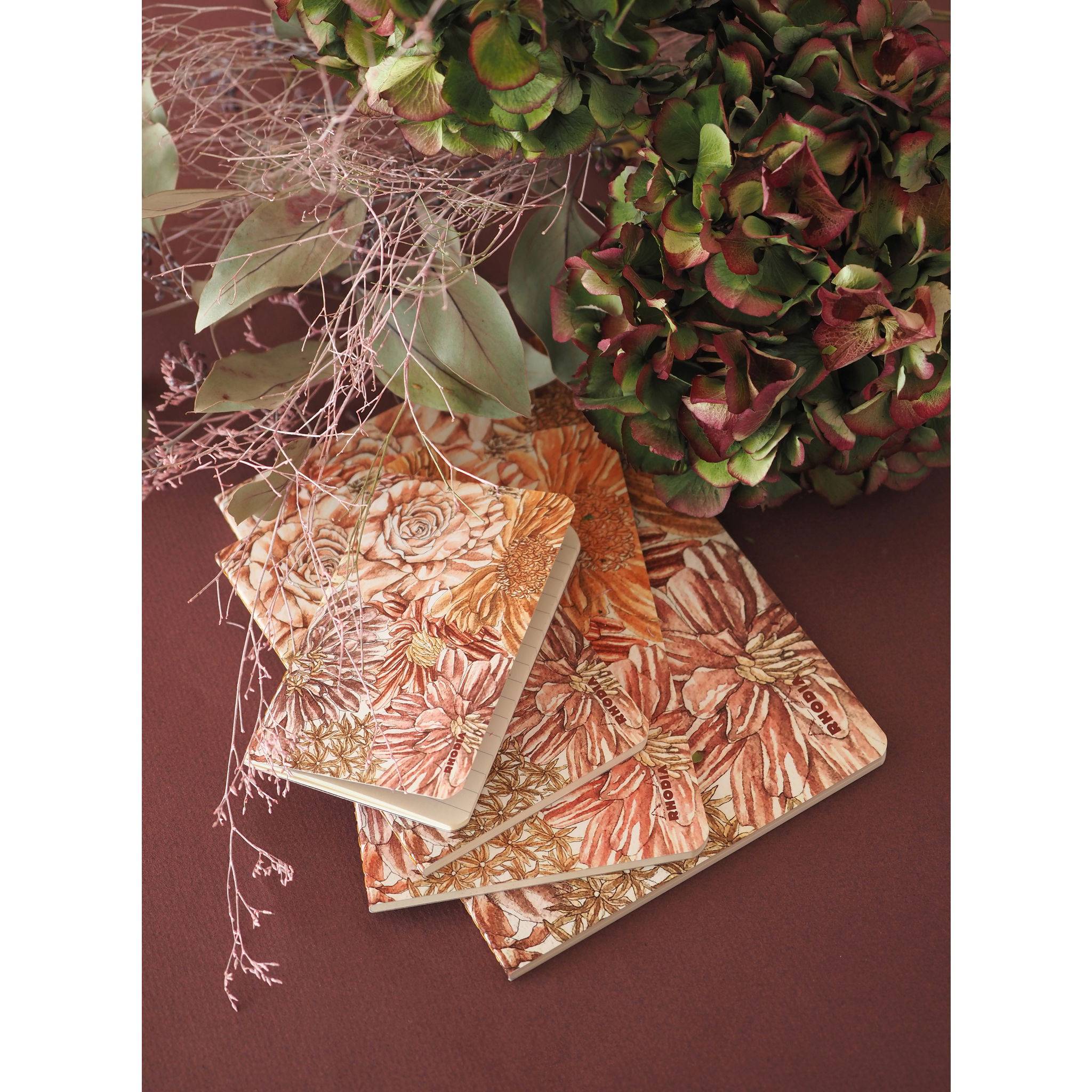 Rhodia Notizheft 11x17 cm 32 Blatt liniert elfenbein 90g - Blumen 120029C