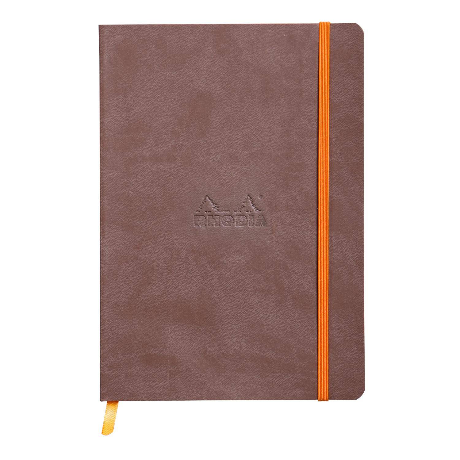 Rhodia Notizbuch A5 Softcover, 80 Bl 90g, dot/kariert, Schokoladenbraun 117453C