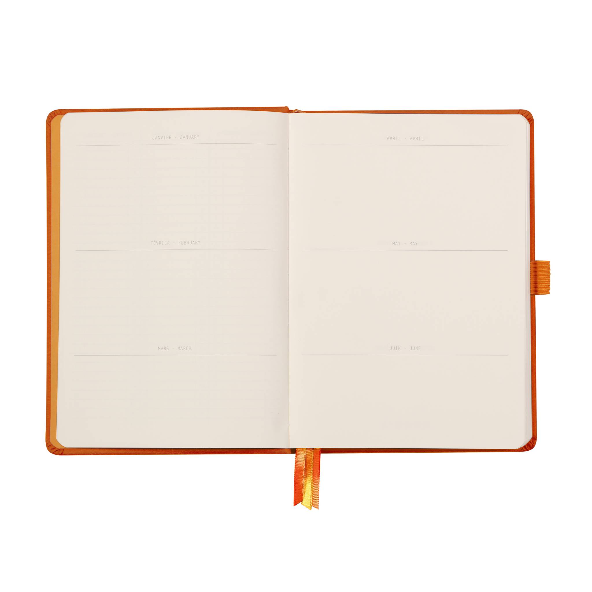 Rhodia Goalbook A5 120 Bl elfenbein 90g, Dot/punktkariert Tangerine 118784C