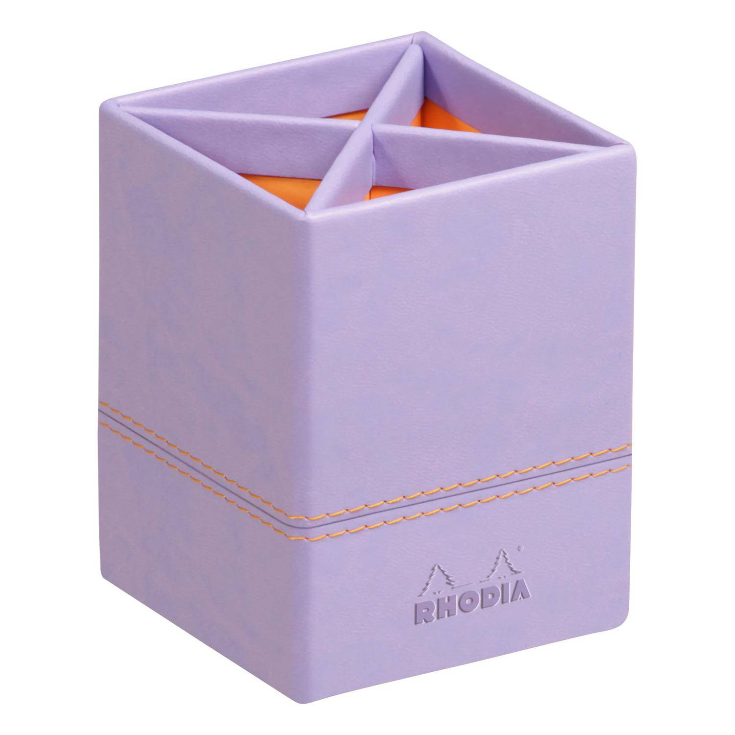 Rhodia Rhodiarama Stifteköcher aus Kunstleder, 8x8x11cm - Schwertlilie 318819C