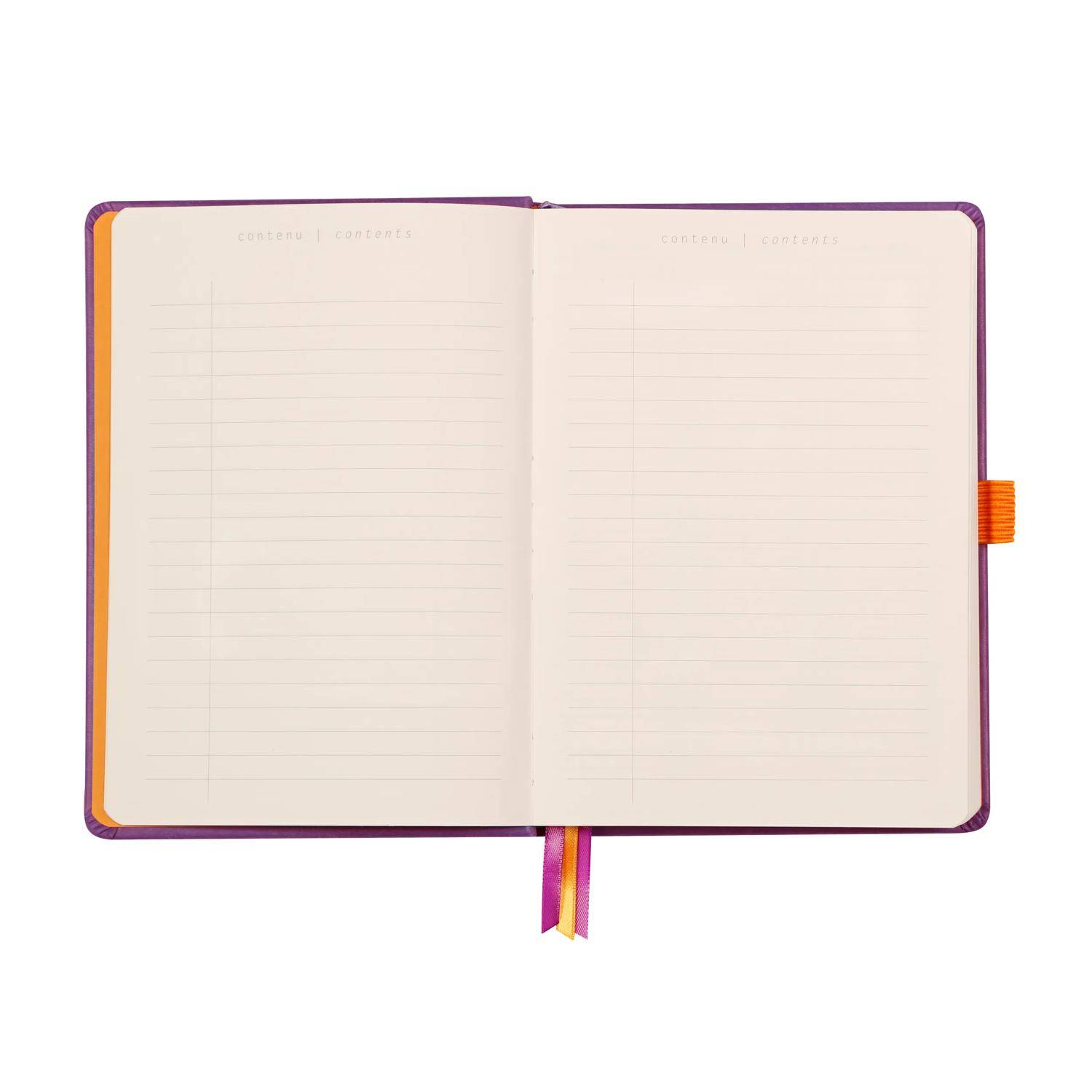 Rhodia Goalbook A5 120 Bl elfenbein 90g, Dot/punktkariert Violett 118780C