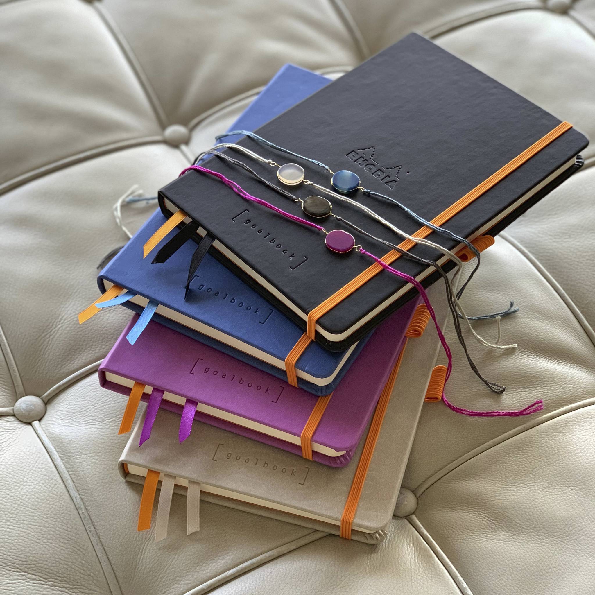 Rhodia Goalbook A5 120 Bl elfenbein 90g, Dot/punktkariert Violett 118780C