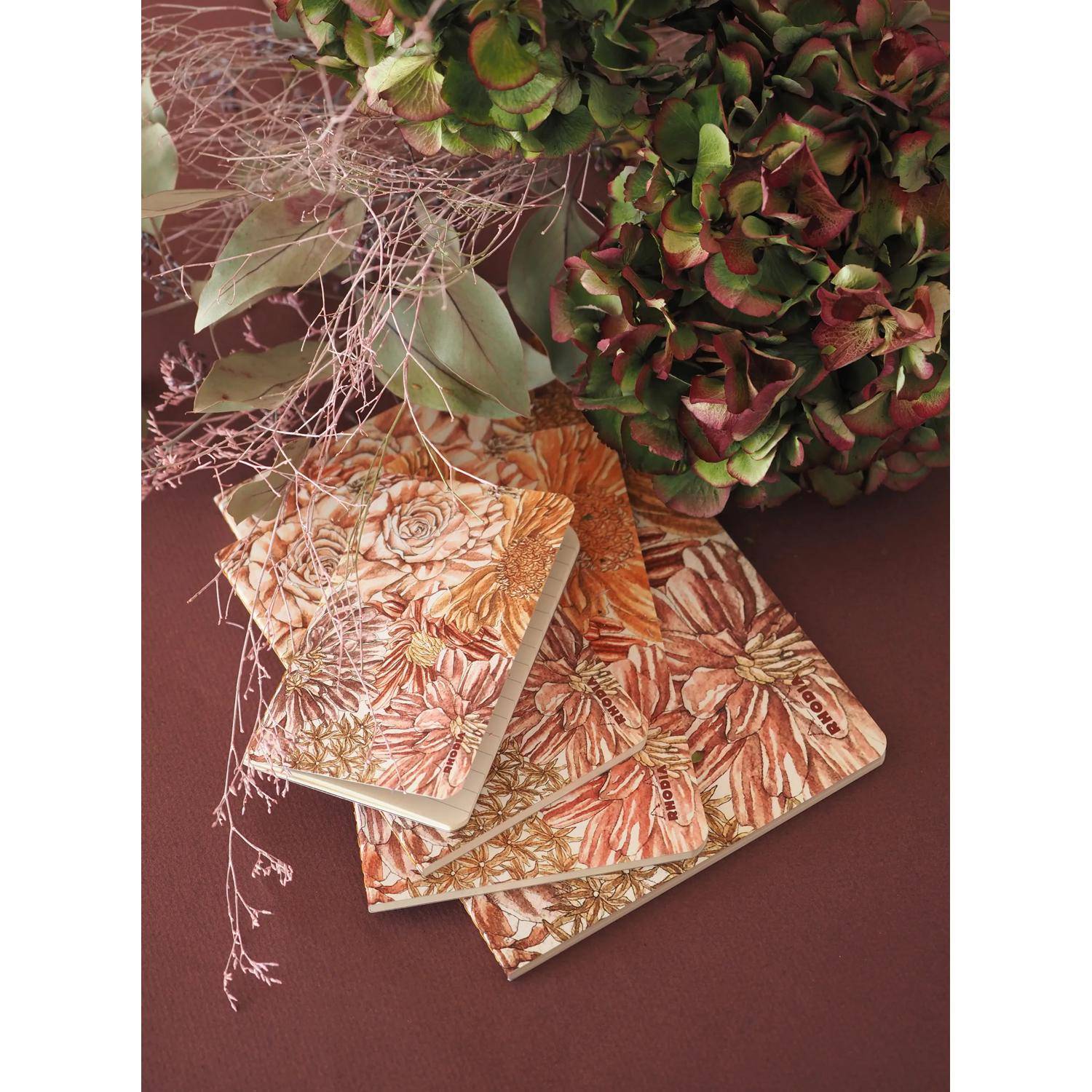 Rhodia Notizheft 11x17 cm 32 Blatt liniert elfenbein 90g - Blumen 120029C