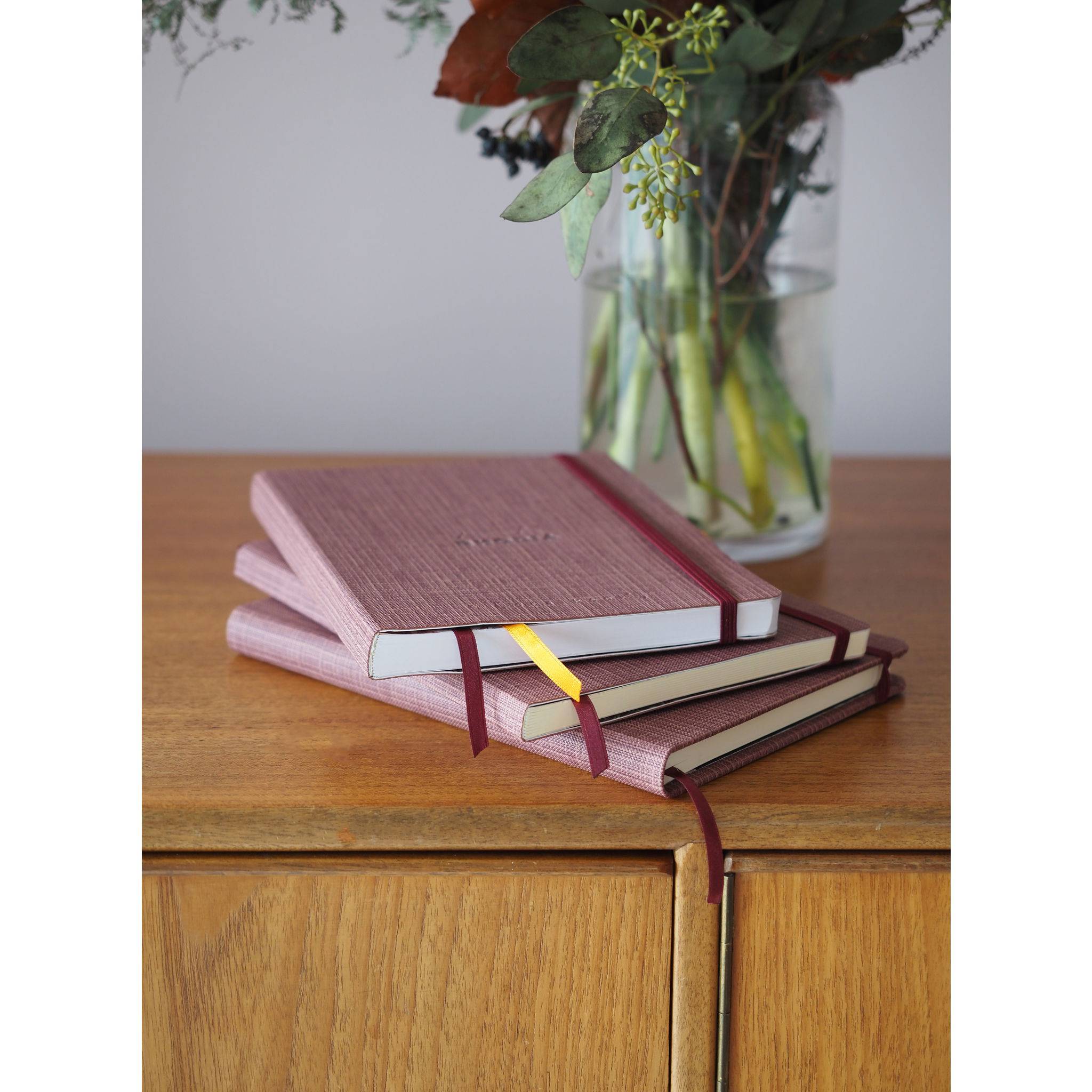 Rhodia Goalbook A5 120 Blatt dot elfenbein 90g Kunstleder - Amarant 120035C