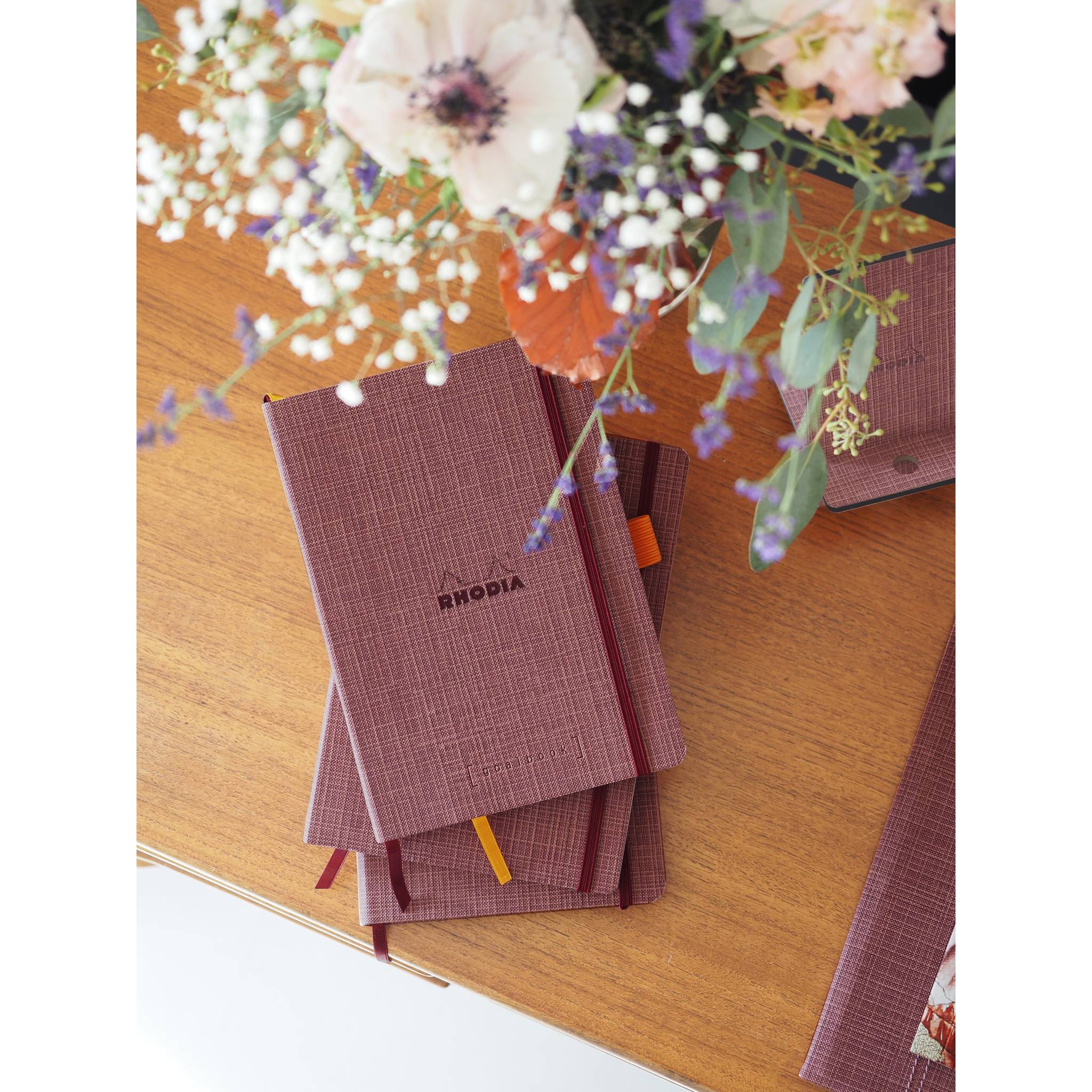 Rhodia Goalbook A5 120 Blatt dot elfenbein 90g Kunstleder - Amarant 120035C