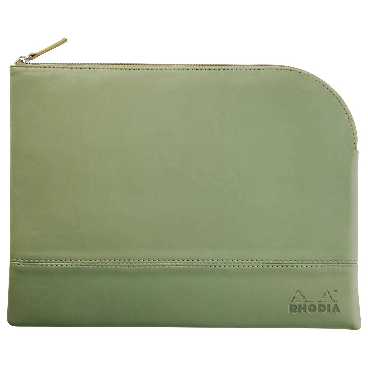 Rhodia Rhodiarama Etui Kunstleder Reißverschluss, 21x28 cm Salbeigrün 116732C