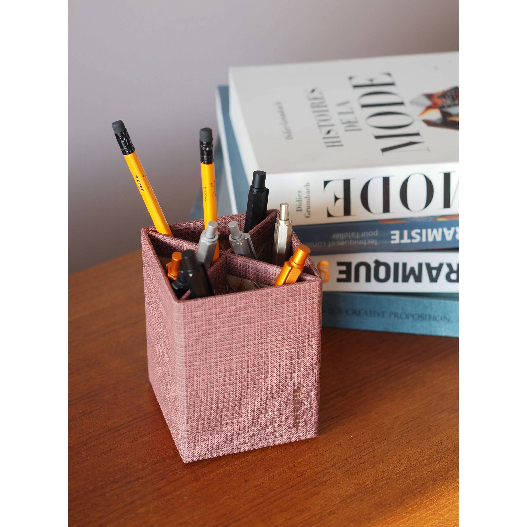 Rhodia Stifteköcher 8x8x11 cm Kunstleder - Amarant 120036C