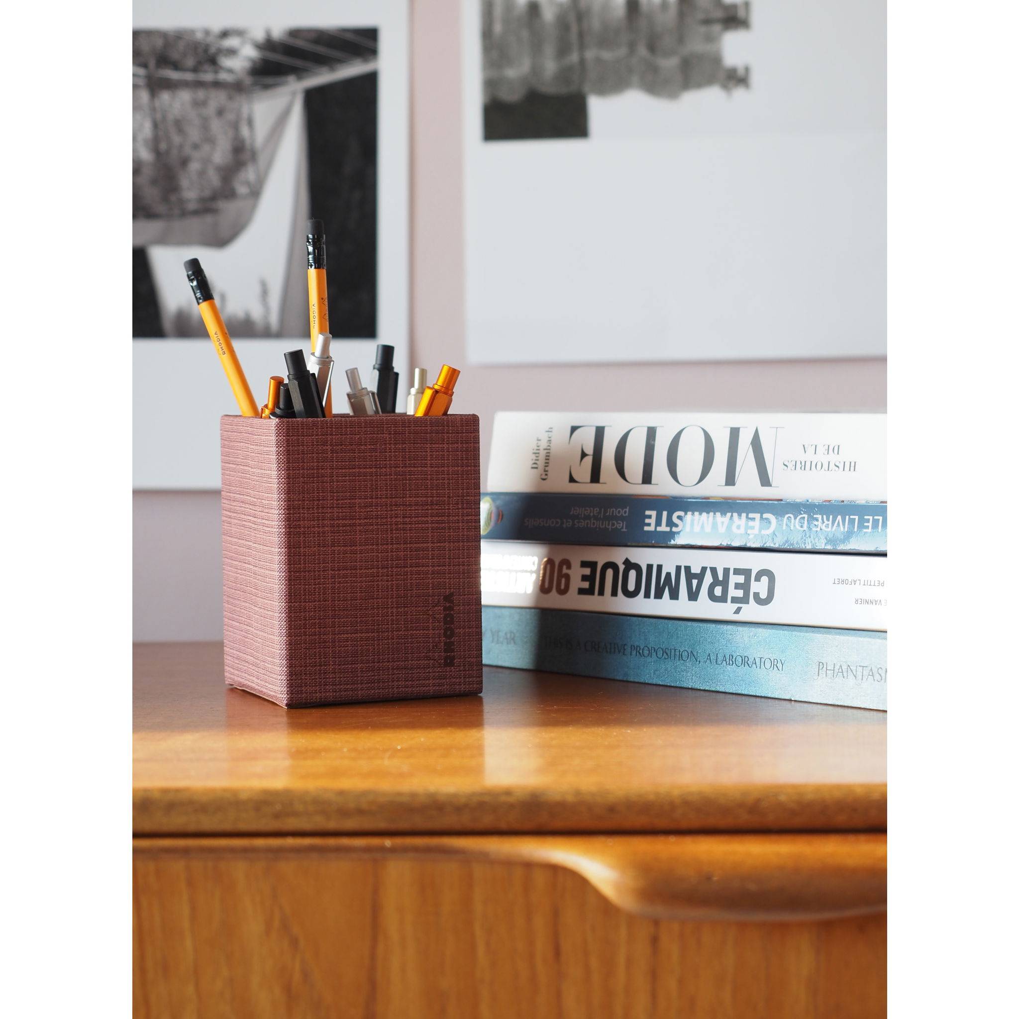 Rhodia Stifteköcher 8x8x11 cm Kunstleder - Amarant 120036C