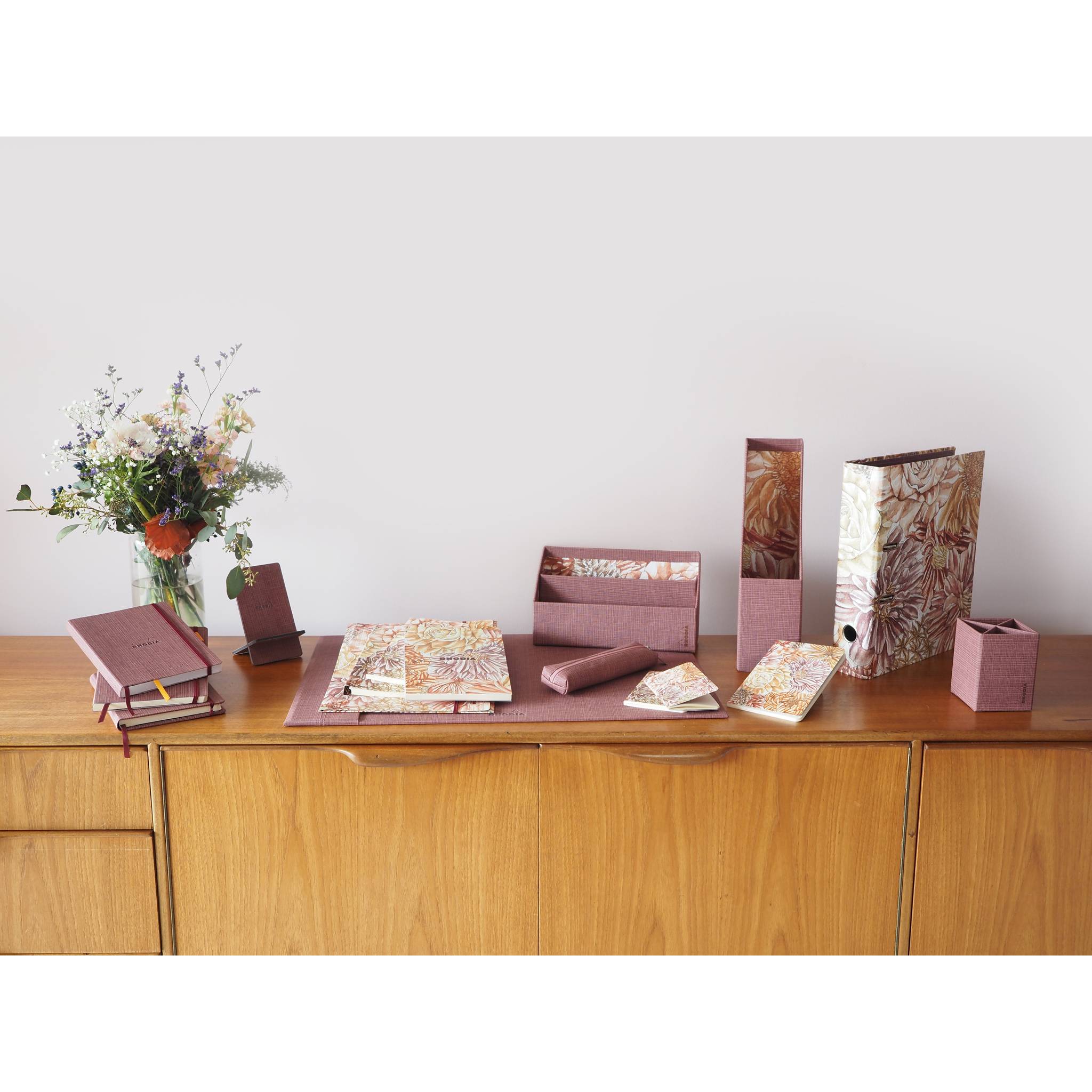 Rhodia Stifteköcher 8x8x11 cm Kunstleder - Amarant 120036C