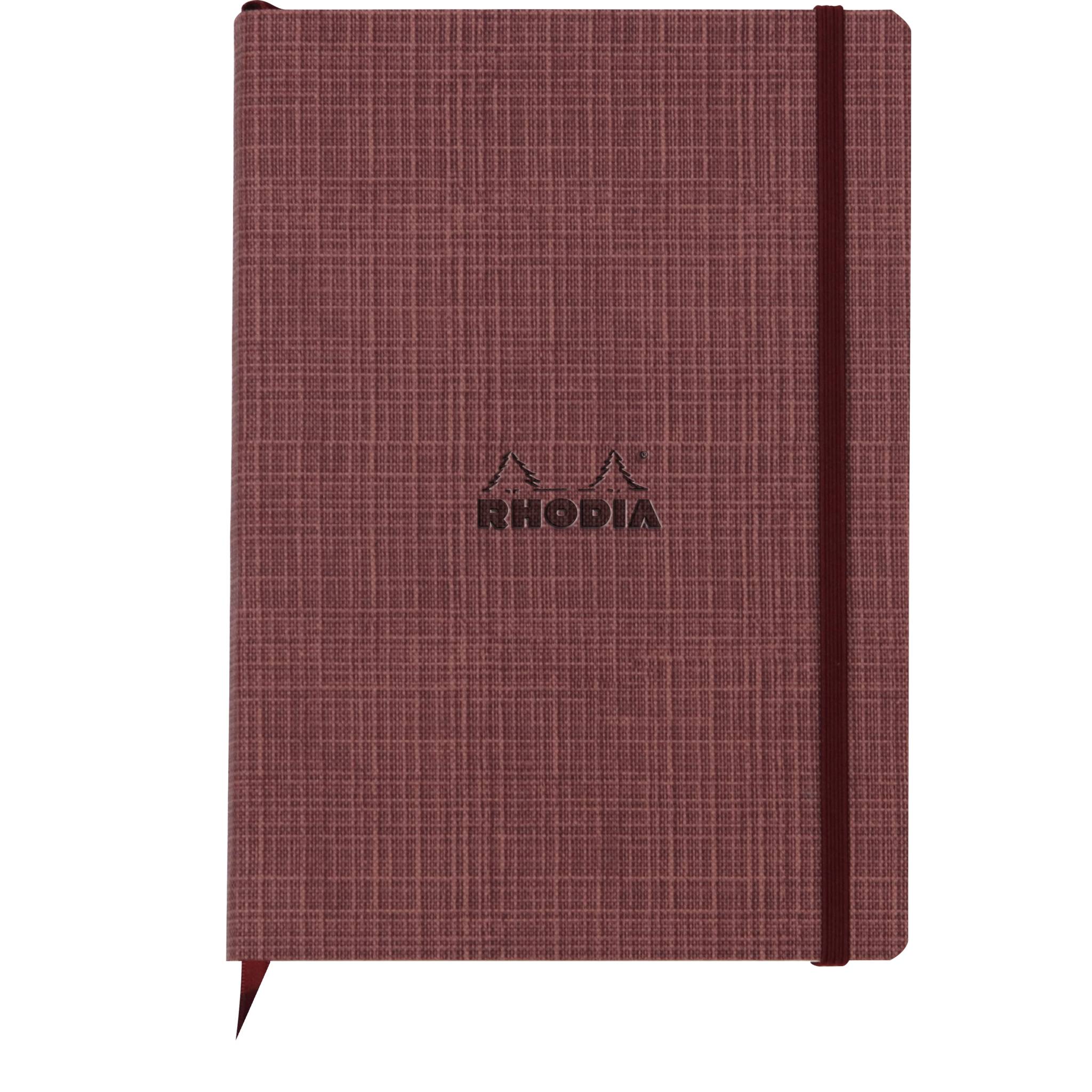 Rhodia Notizbuch A5 80 Blatt liniert elfenbein 90g Kunstleder - Amarant 120034C