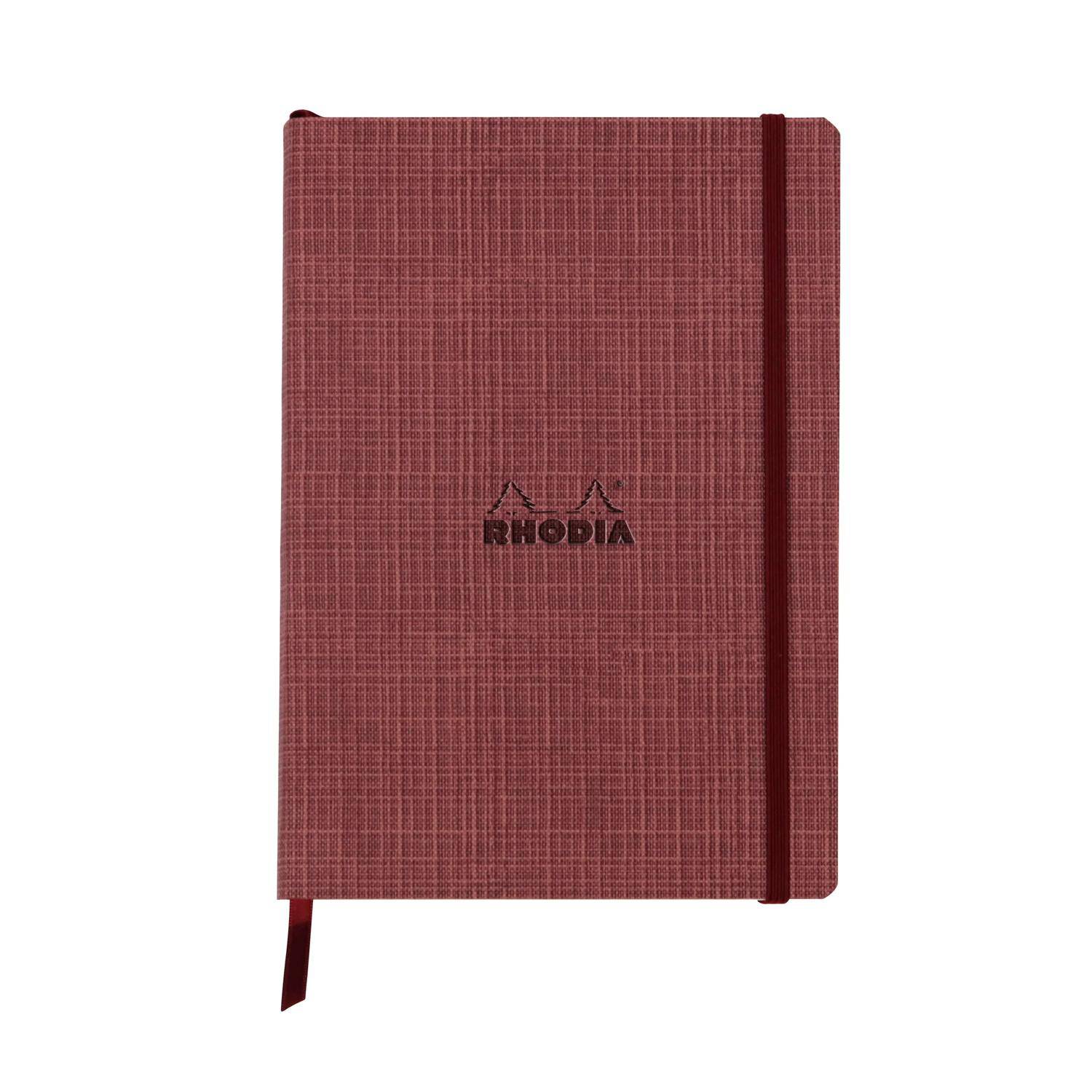 Rhodia Notizbuch A5 80 Blatt liniert elfenbein 90g Kunstleder - Amarant 120034C