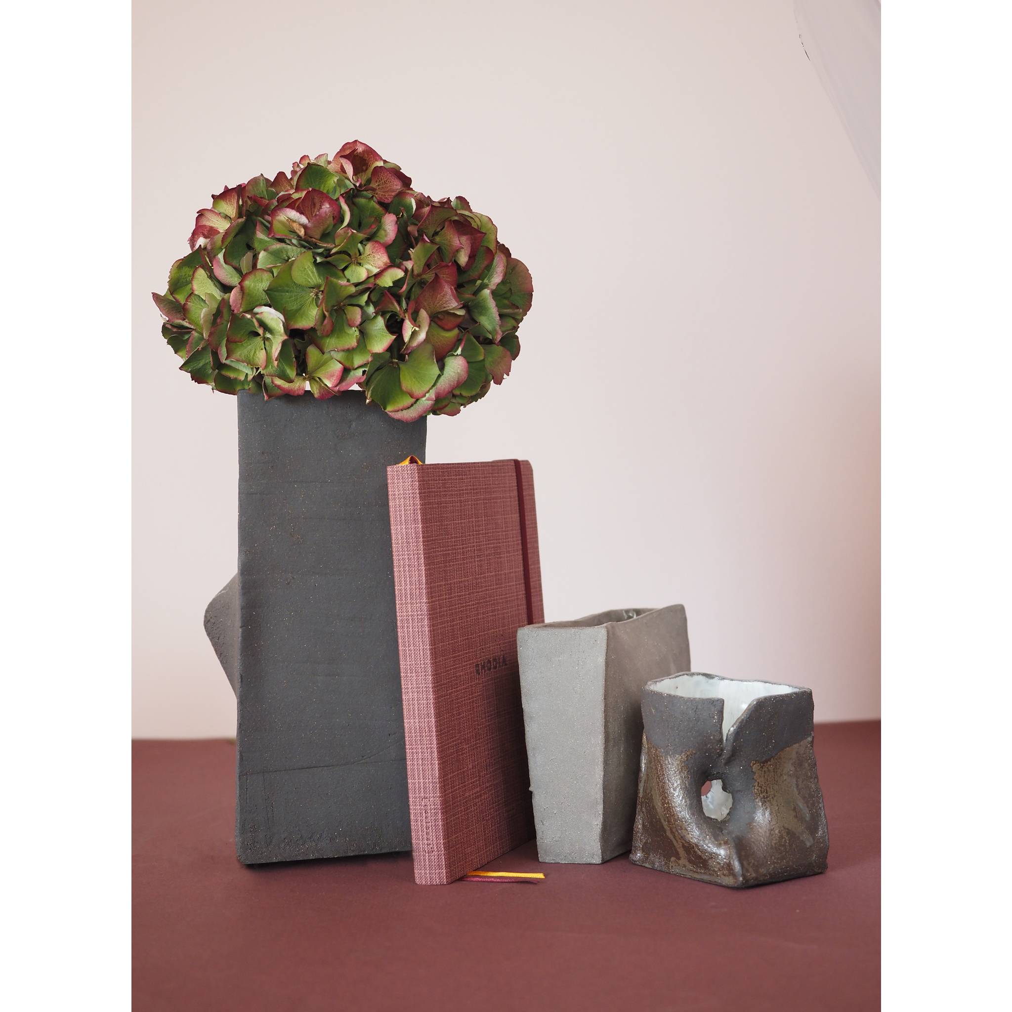 Rhodia Notizbuch A5 80 Blatt liniert elfenbein 90g Kunstleder - Amarant 120034C