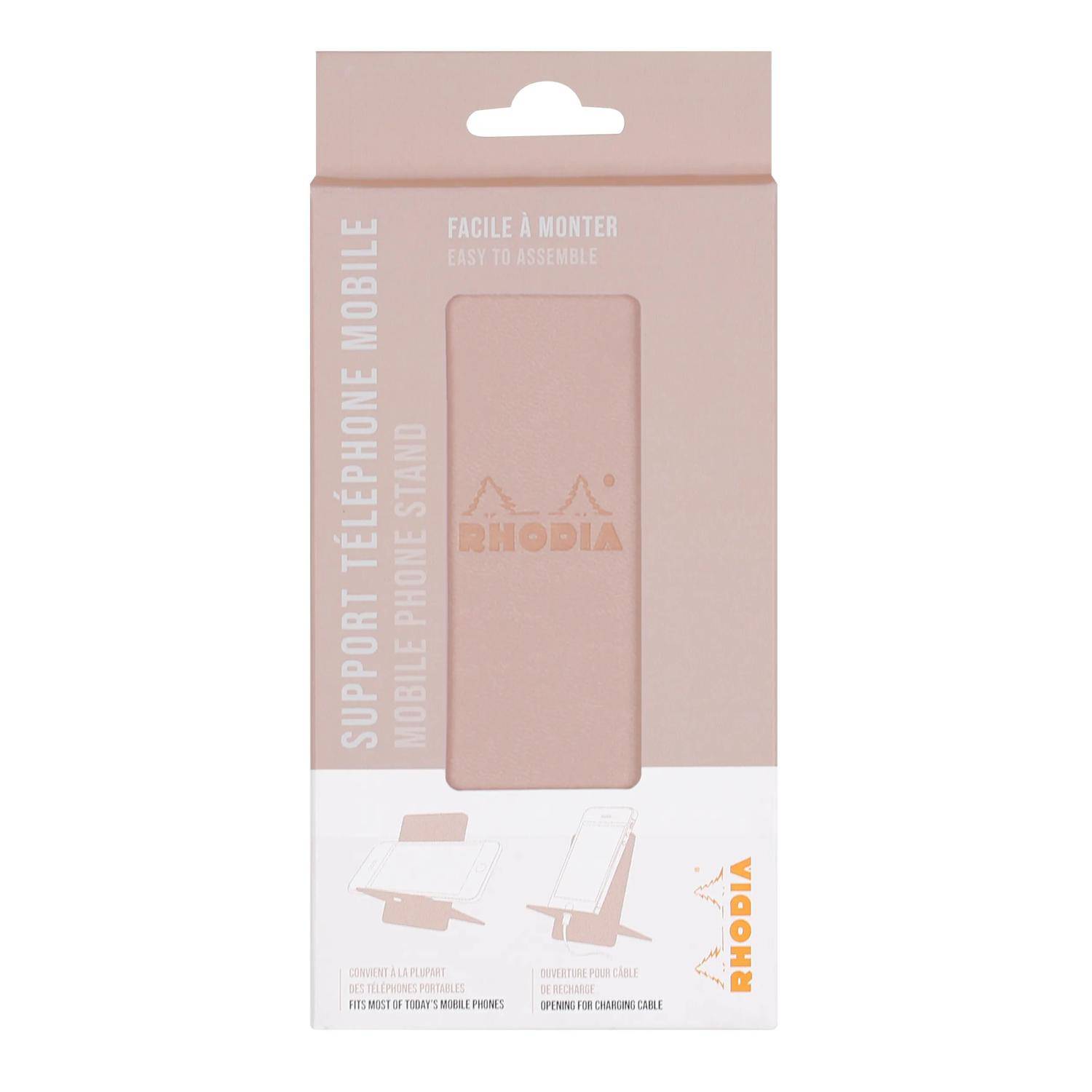 Rhodia Handyhalter italienischem Kunstleder 13x8x8,5 cm Hauch von Rosa 194416C