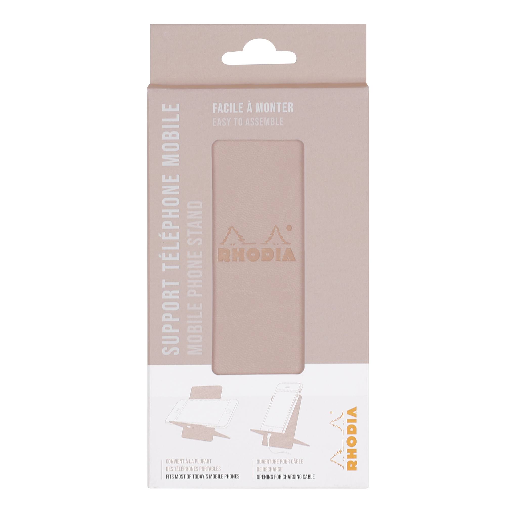 Rhodia Handyhalter italienischem Kunstleder 13x8x8,5 cm Hauch von Rosa 194416C