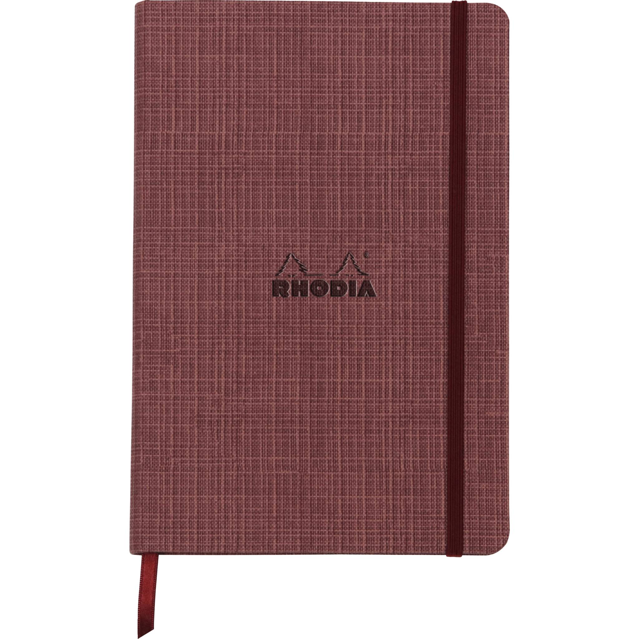 Rhodia Notizbuch A5 96 Blatt liniert elfenbein 90g Kunstleder - Amarant 120033C